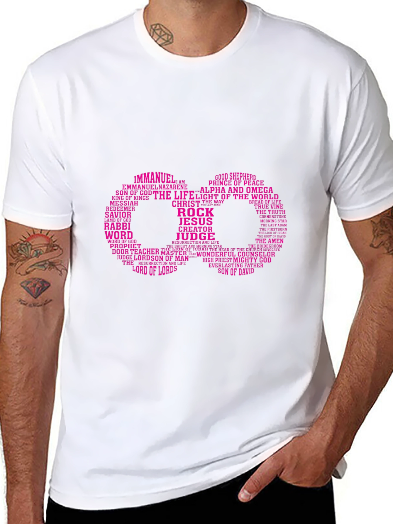Faith Inspired Graphic Tee - Jesus Names Infinity Design