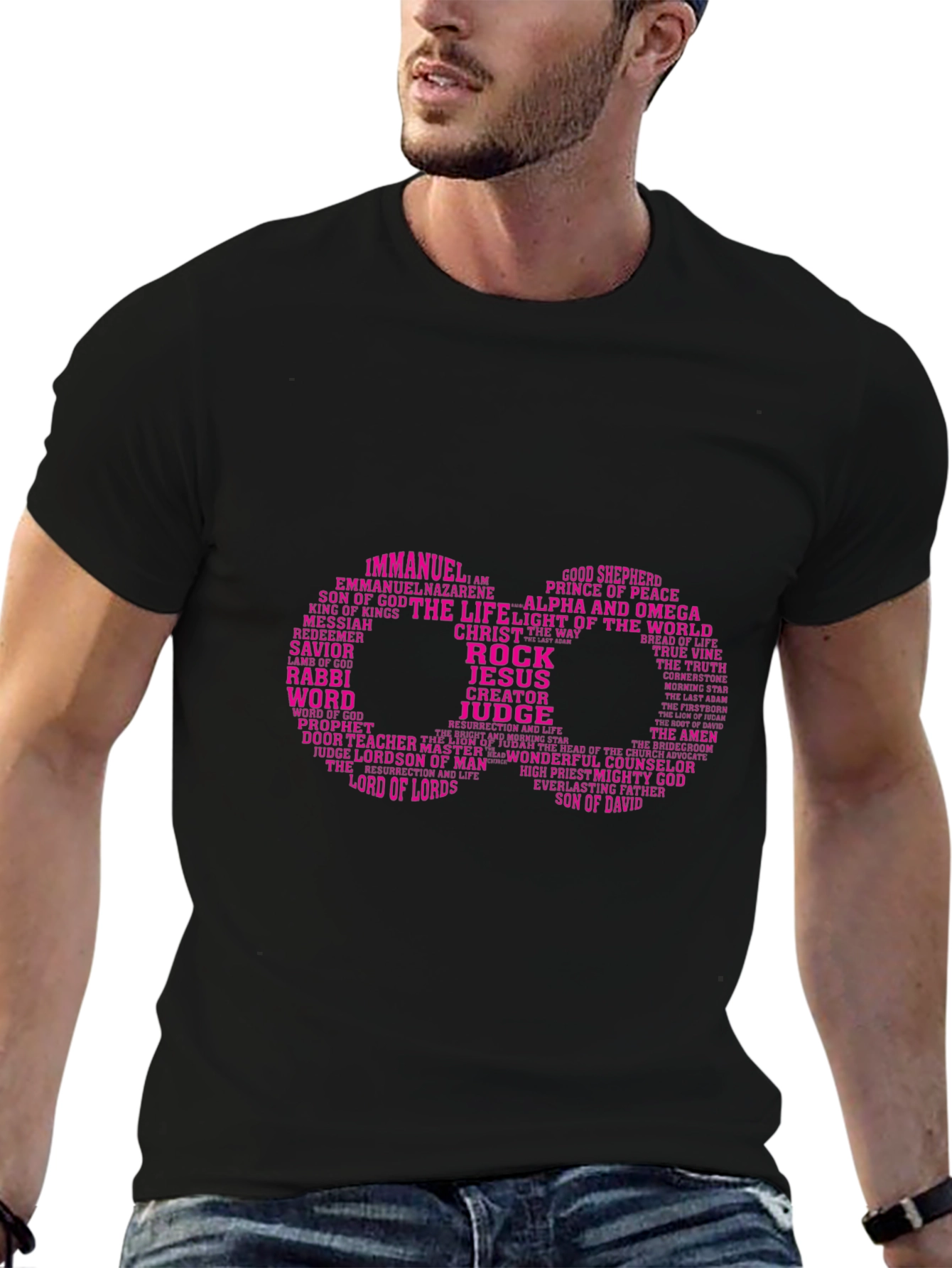 Faith Inspired Graphic Tee - Jesus Names Infinity Design
