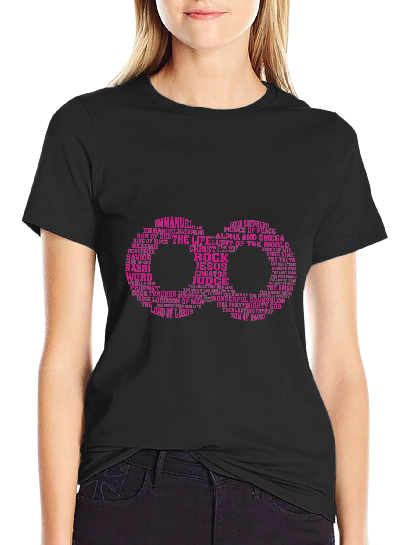 Faith Inspired Graphic Tee - Jesus Names Infinity Design