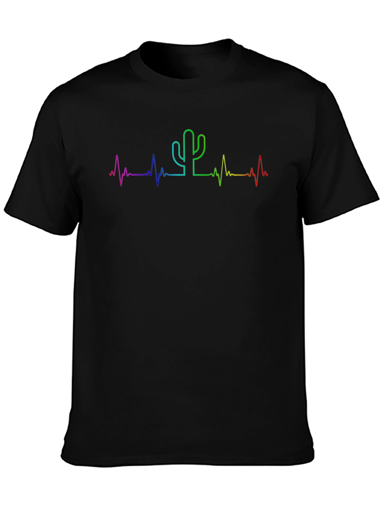 Rainbow Cactus Heartbeat Tee - Unisex