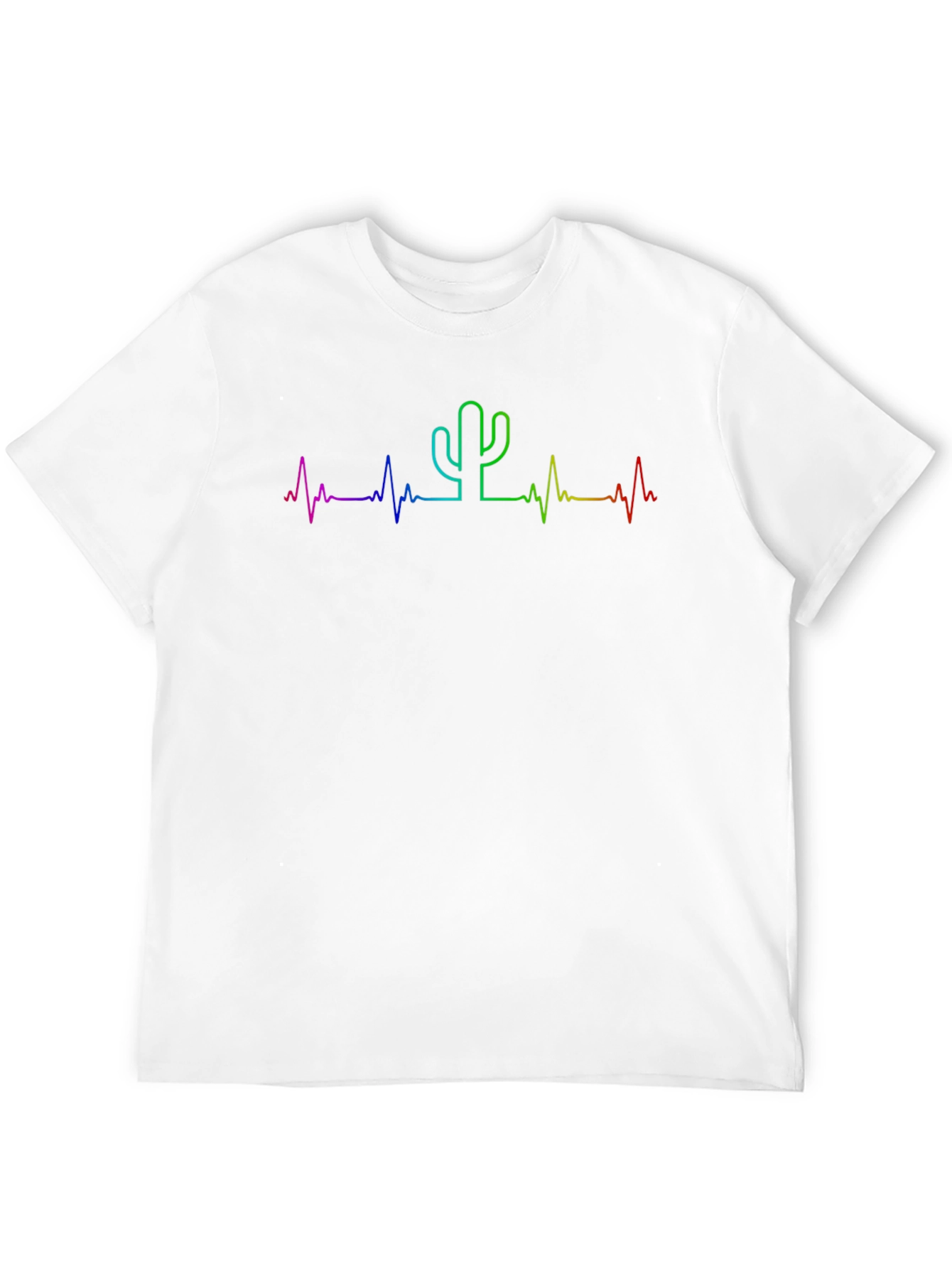 Rainbow Cactus Heartbeat Tee - Unisex