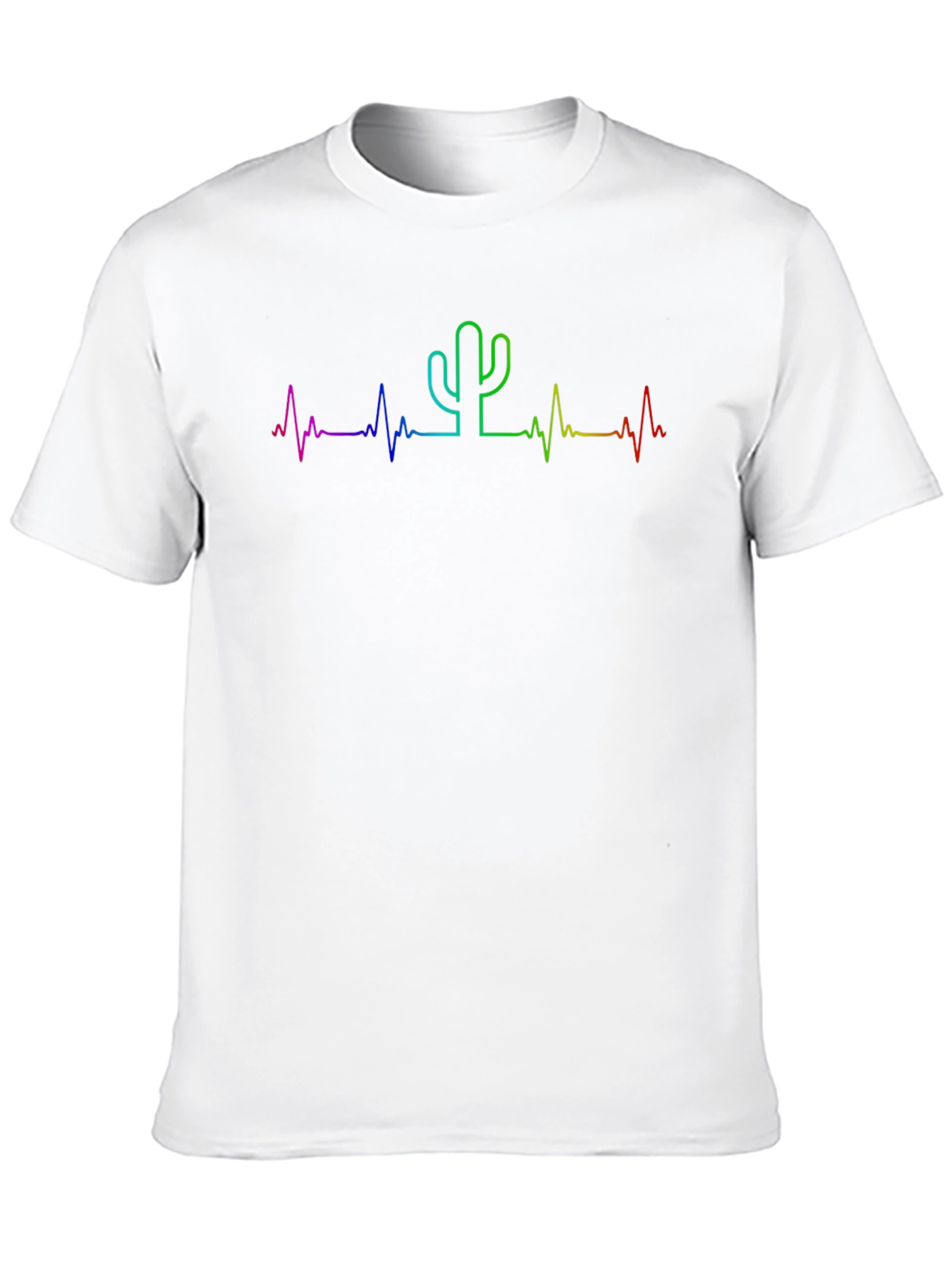 Rainbow Cactus Heartbeat Tee - Unisex