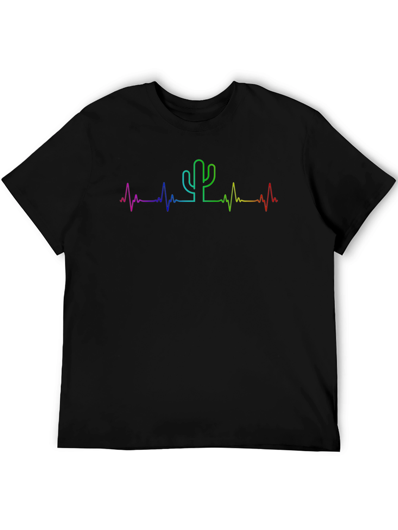 Rainbow Cactus Heartbeat Tee - Unisex