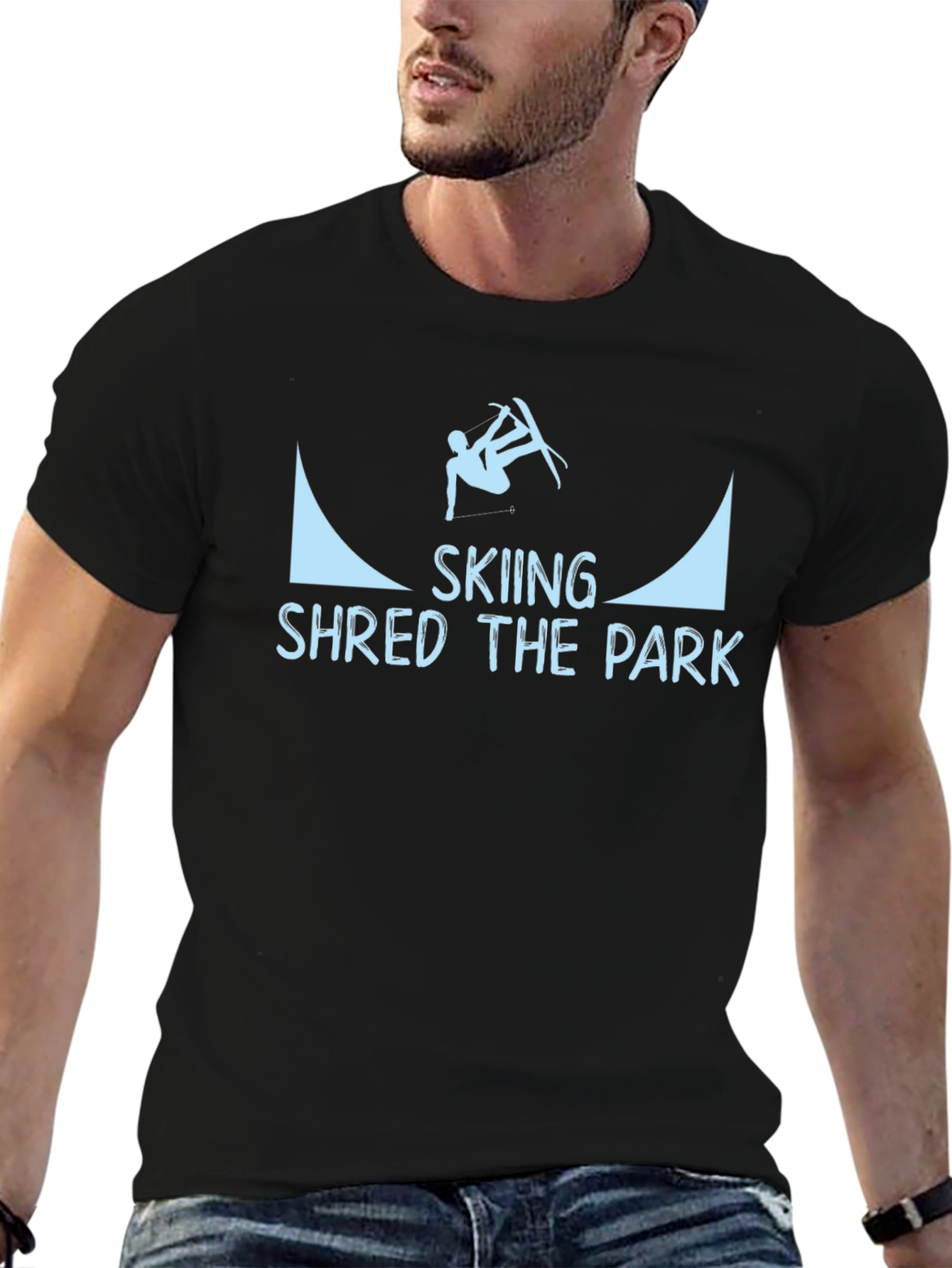 Skiing Shred the Park Graphic T-Shirt