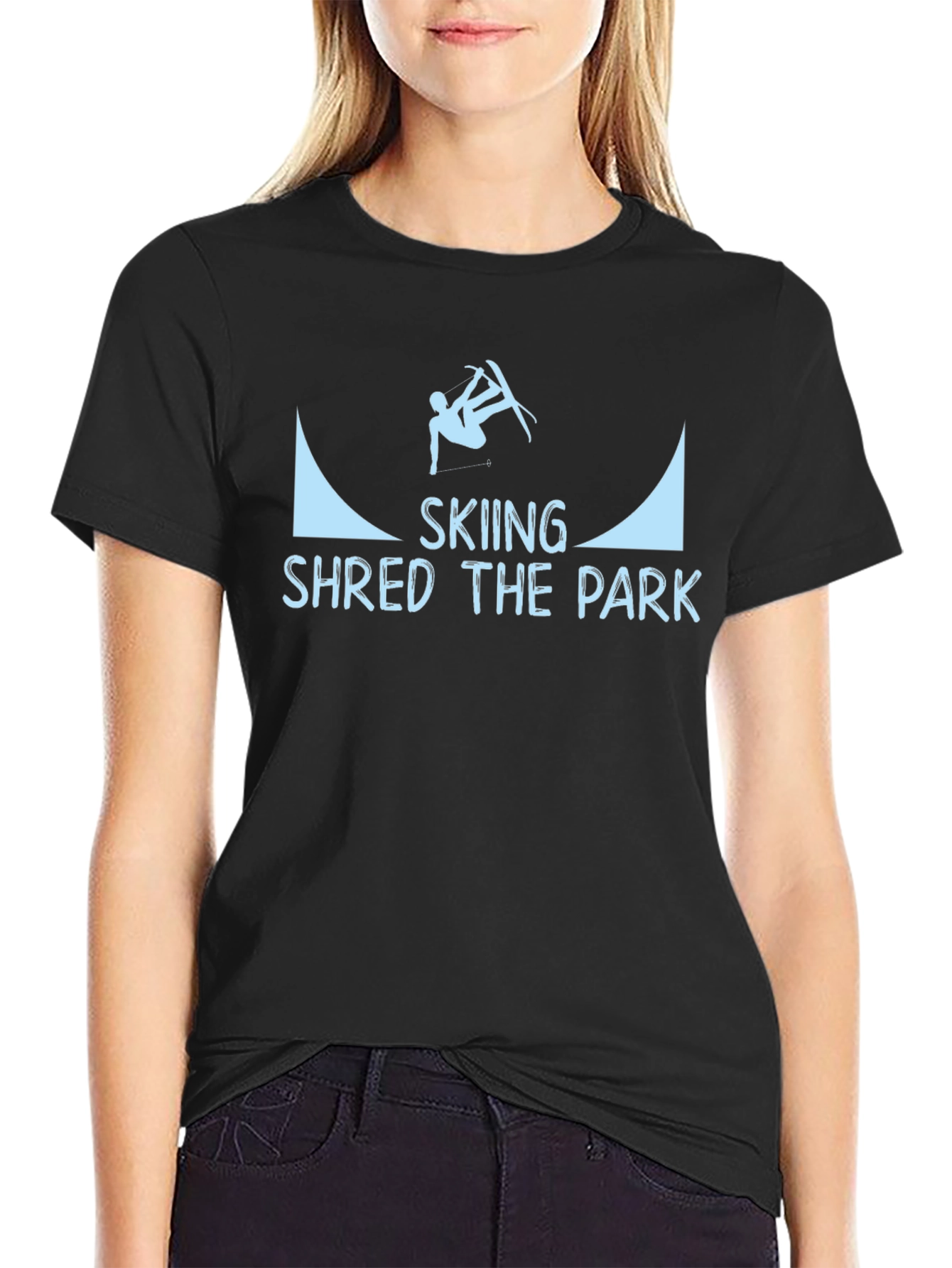 Skiing Shred the Park Graphic T-Shirt