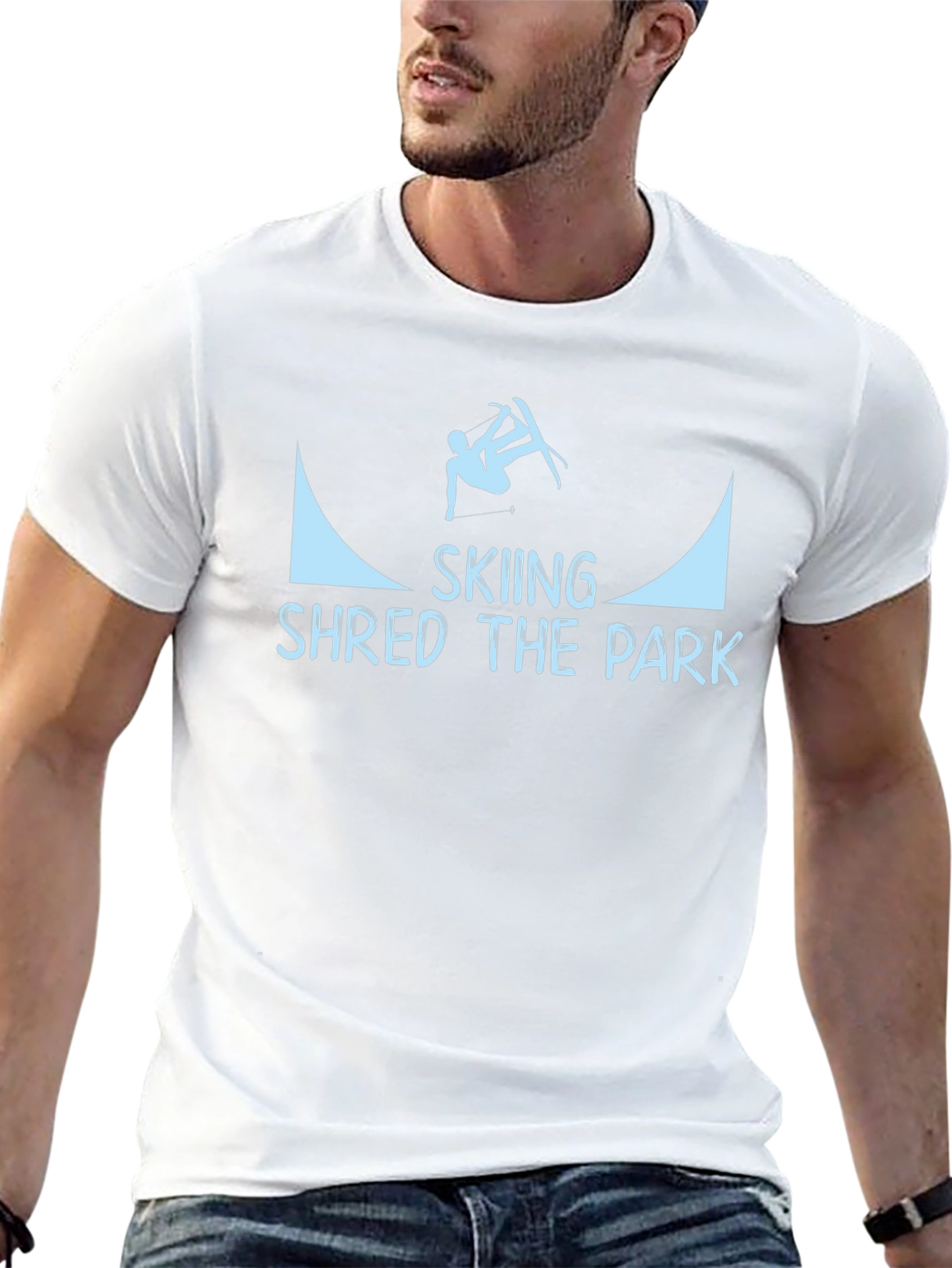 Skiing Shred the Park Graphic T-Shirt