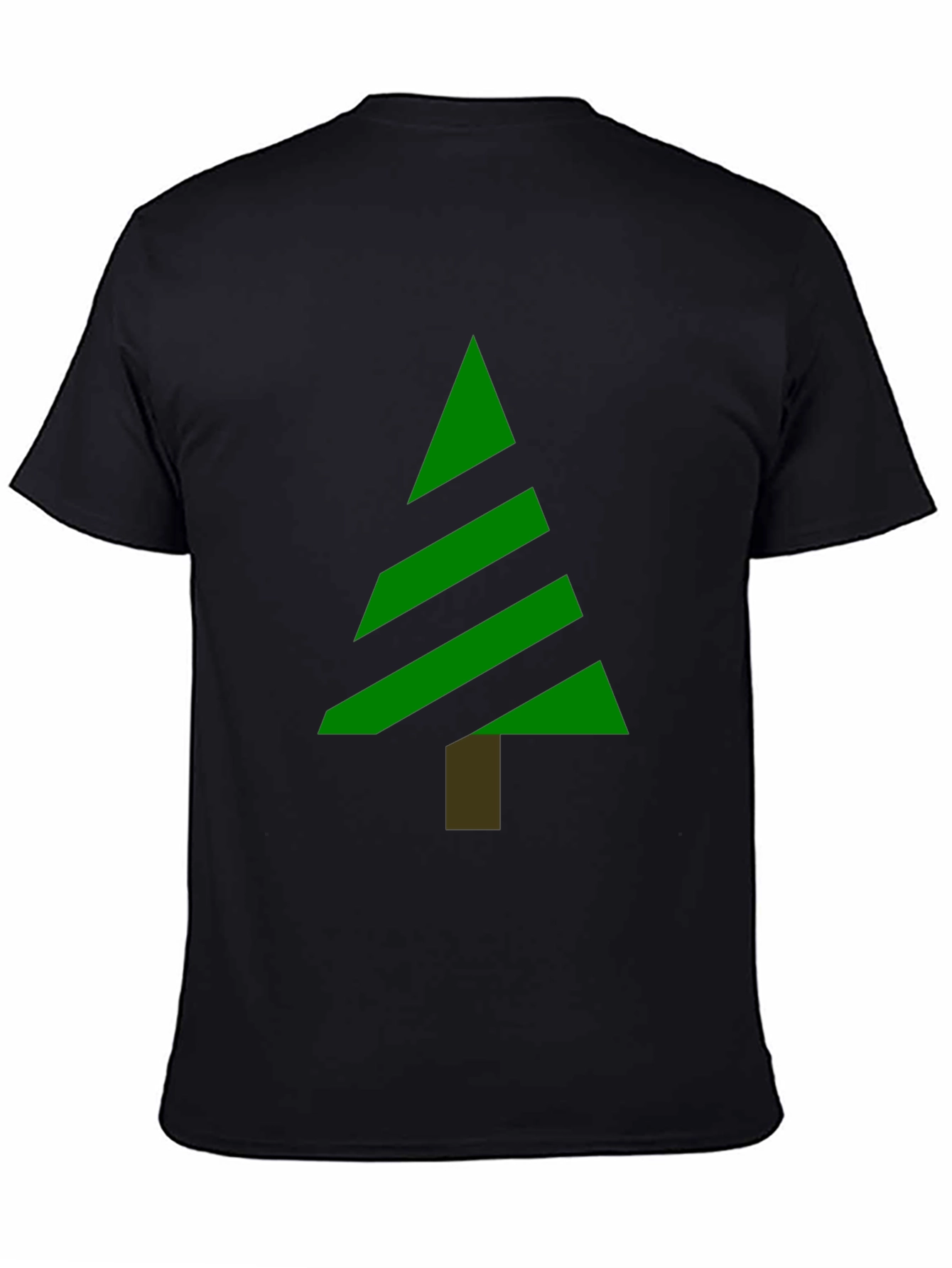 Modern Christmas Tree Graphic Tee - Black