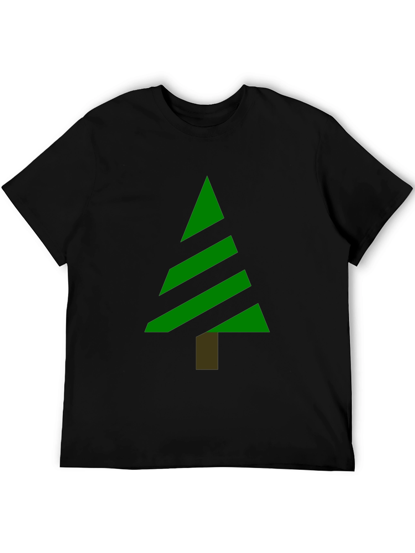 Modern Christmas Tree Graphic Tee - Black