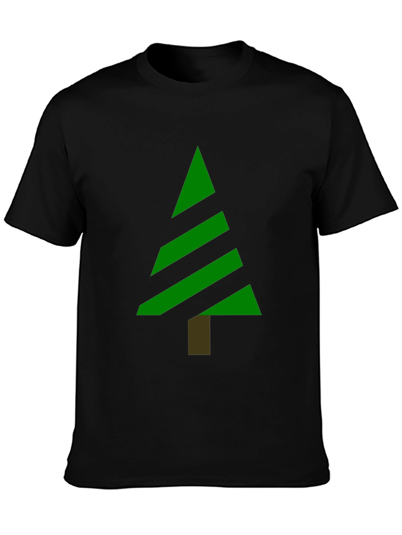 Modern Christmas Tree Graphic Tee - Black