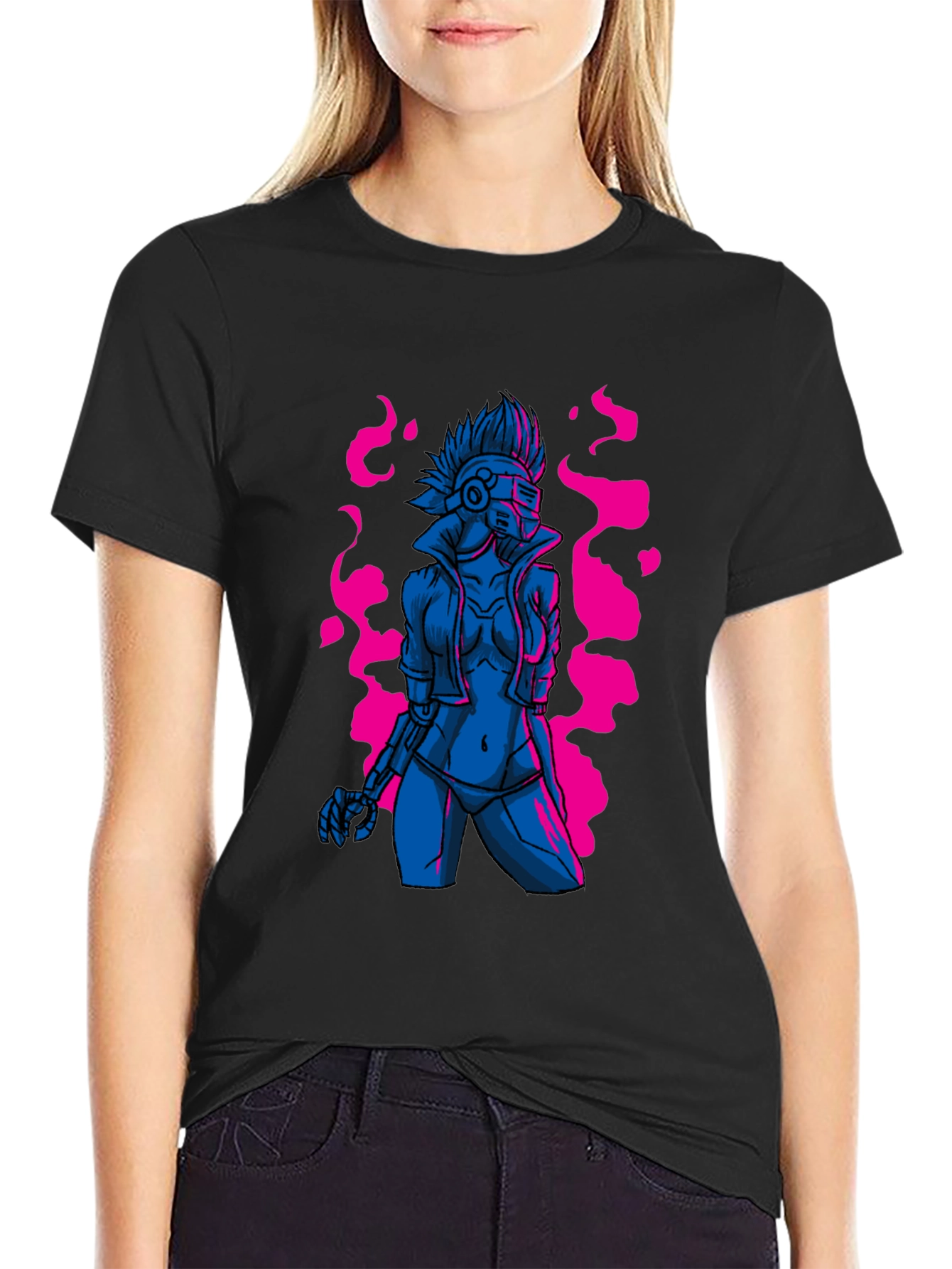 Cyberpunk Android Graphic Tee - Edgy Sci-Fi Style