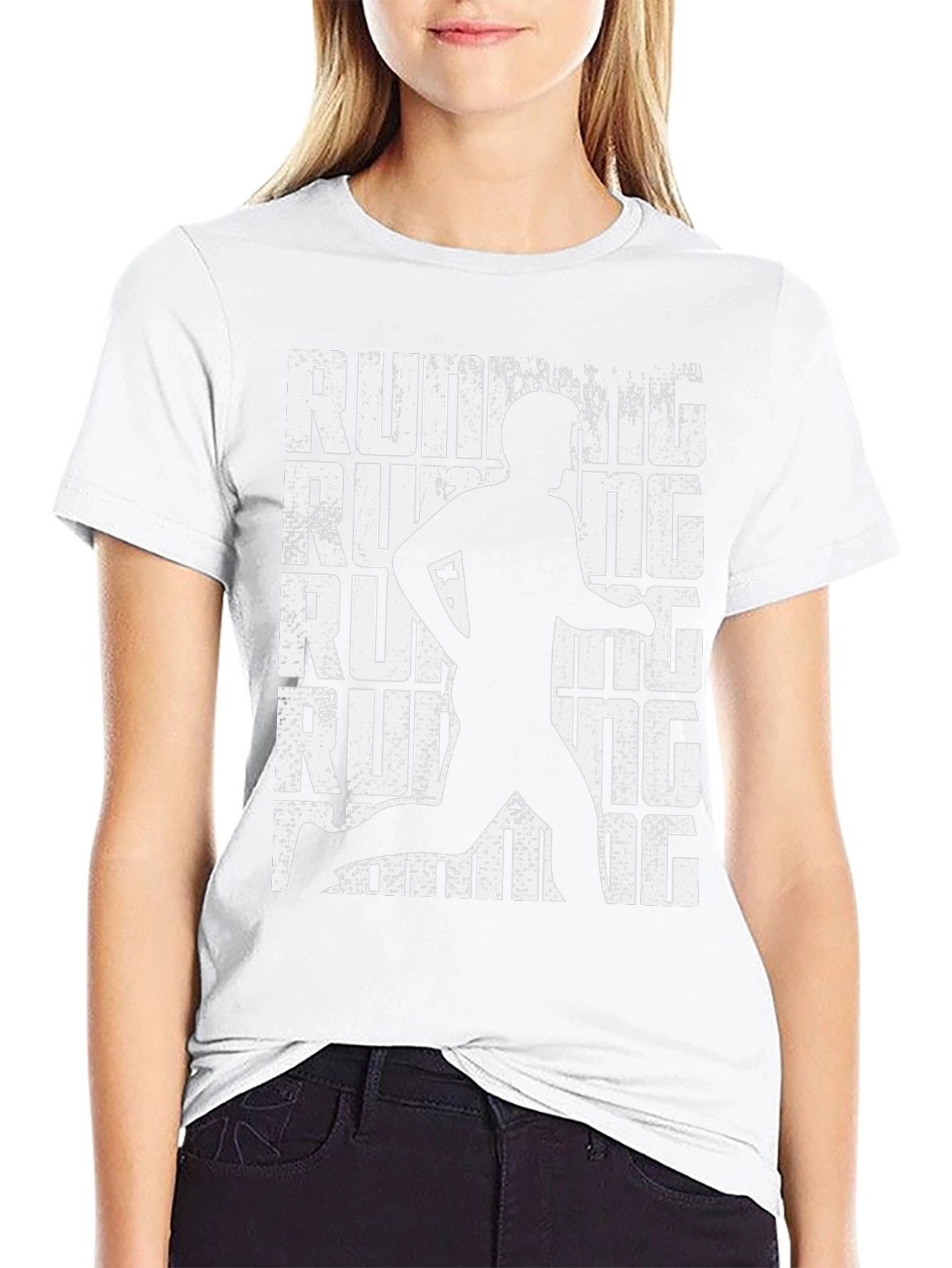 Running Man Graphic Tee - Black Cotton T-Shirt