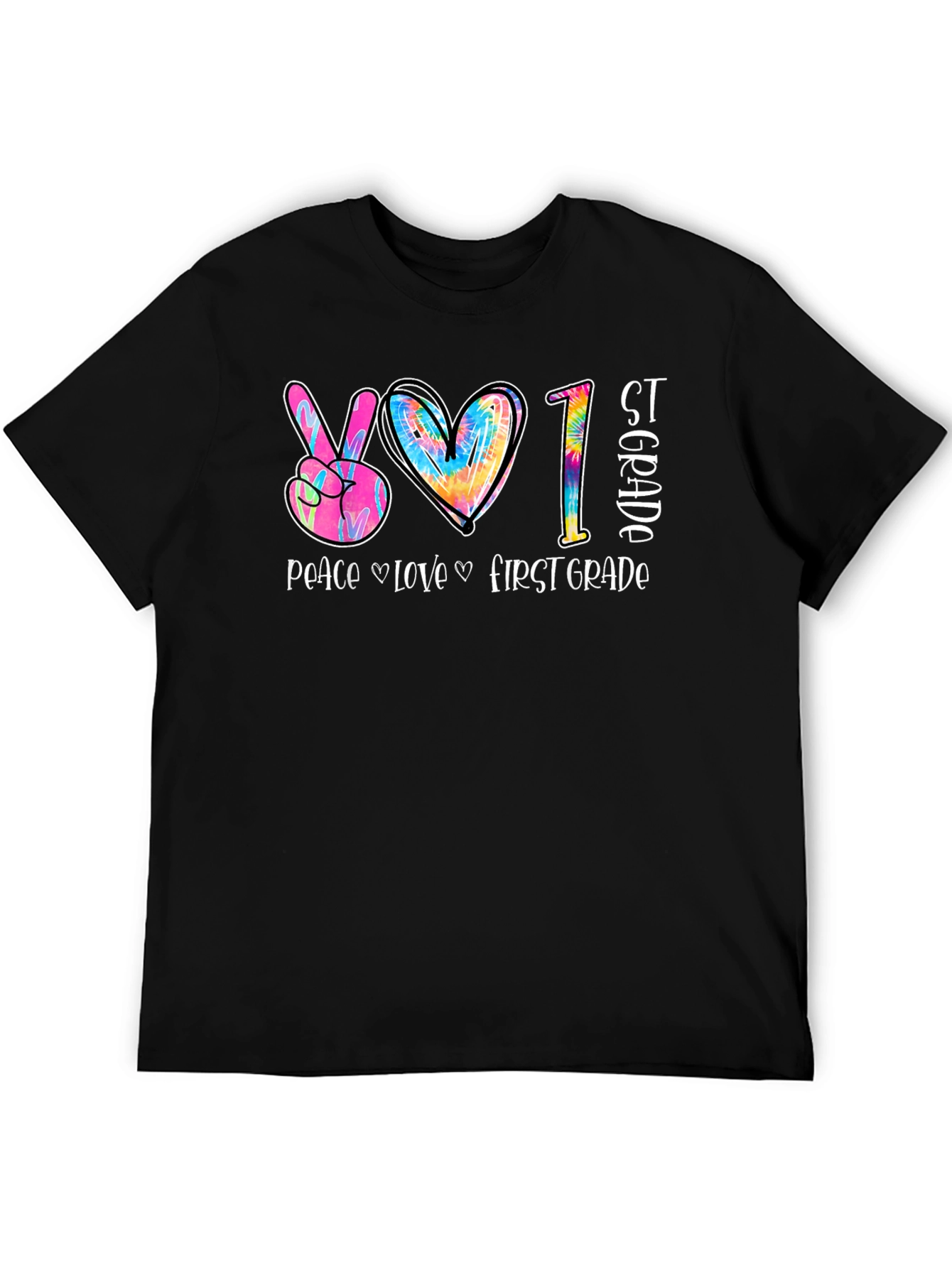 Peace Love First Grade Tie Dye T-Shirt
