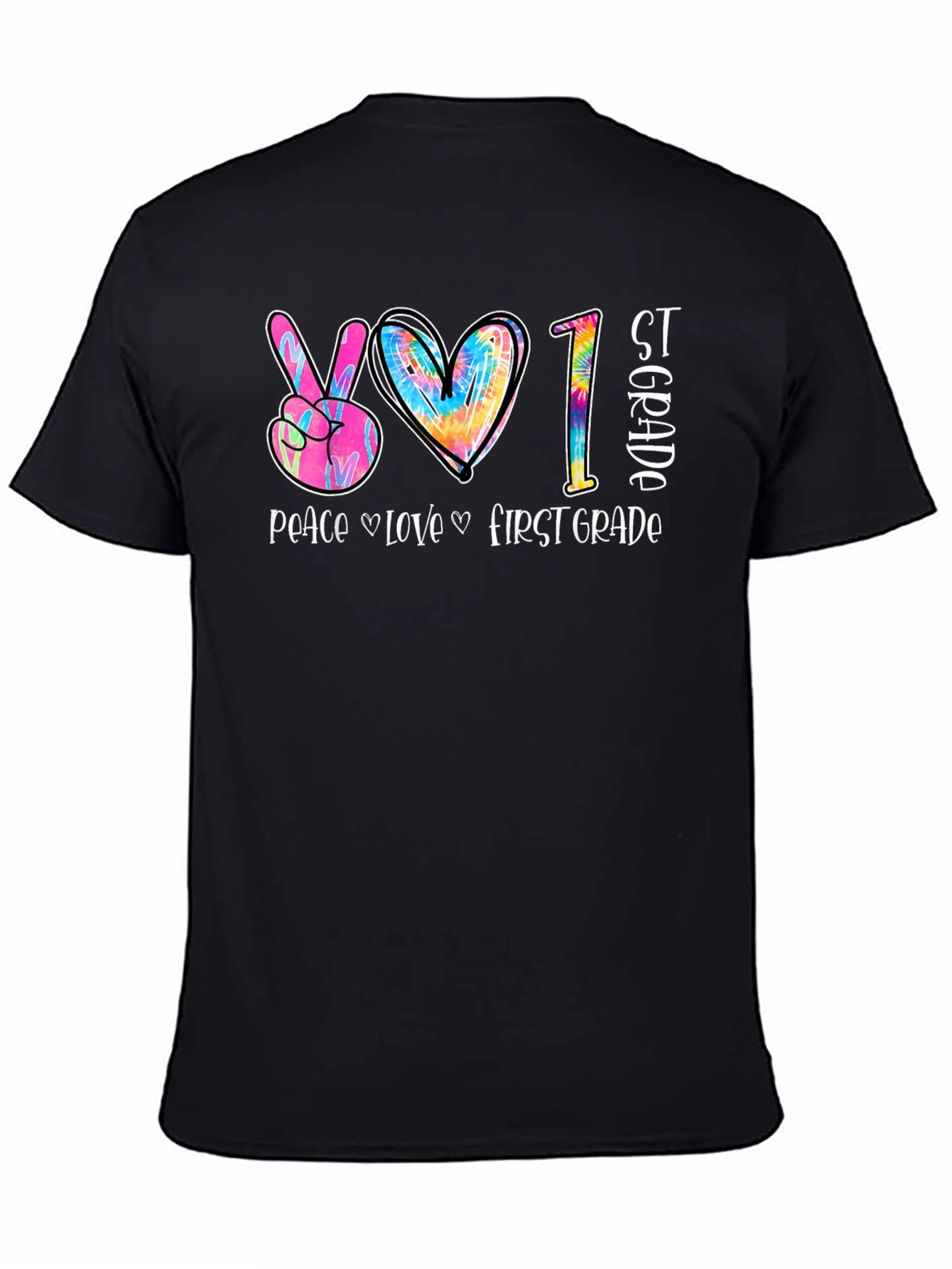 Peace Love First Grade Tie Dye T-Shirt
