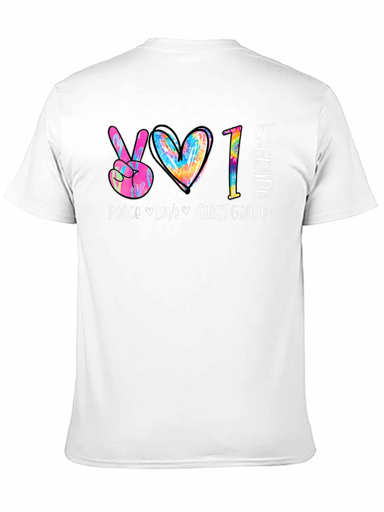 Peace Love First Grade Tie Dye T-Shirt