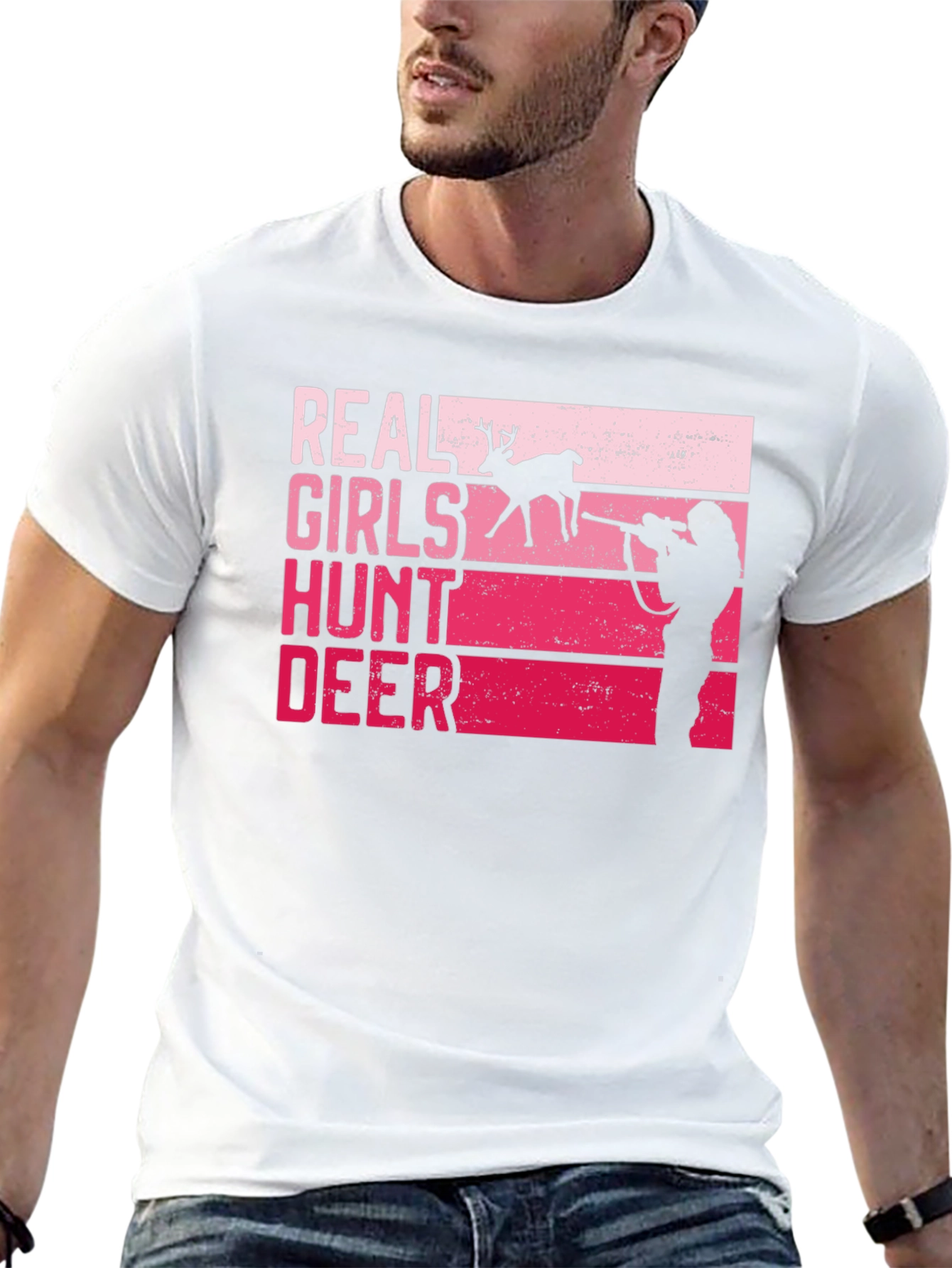 Real Girls Hunt Deer Graphic T-Shirt