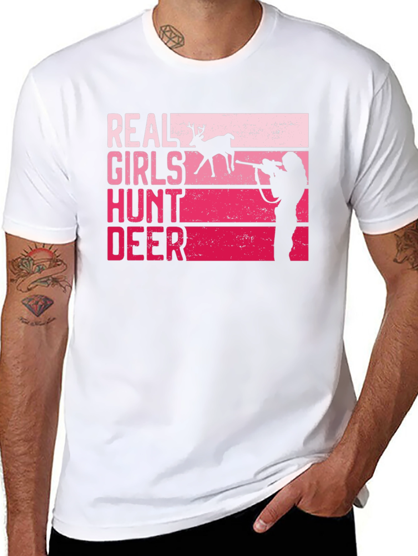 Real Girls Hunt Deer Graphic T-Shirt