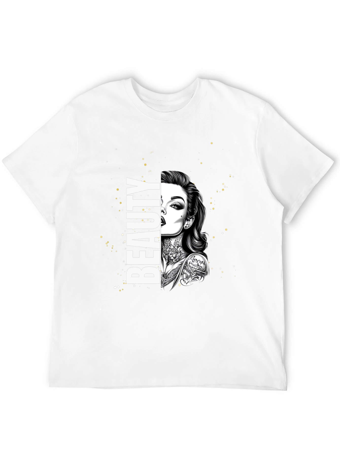 Beauty Tattoo Graphic T-Shirt - Trendy Tee