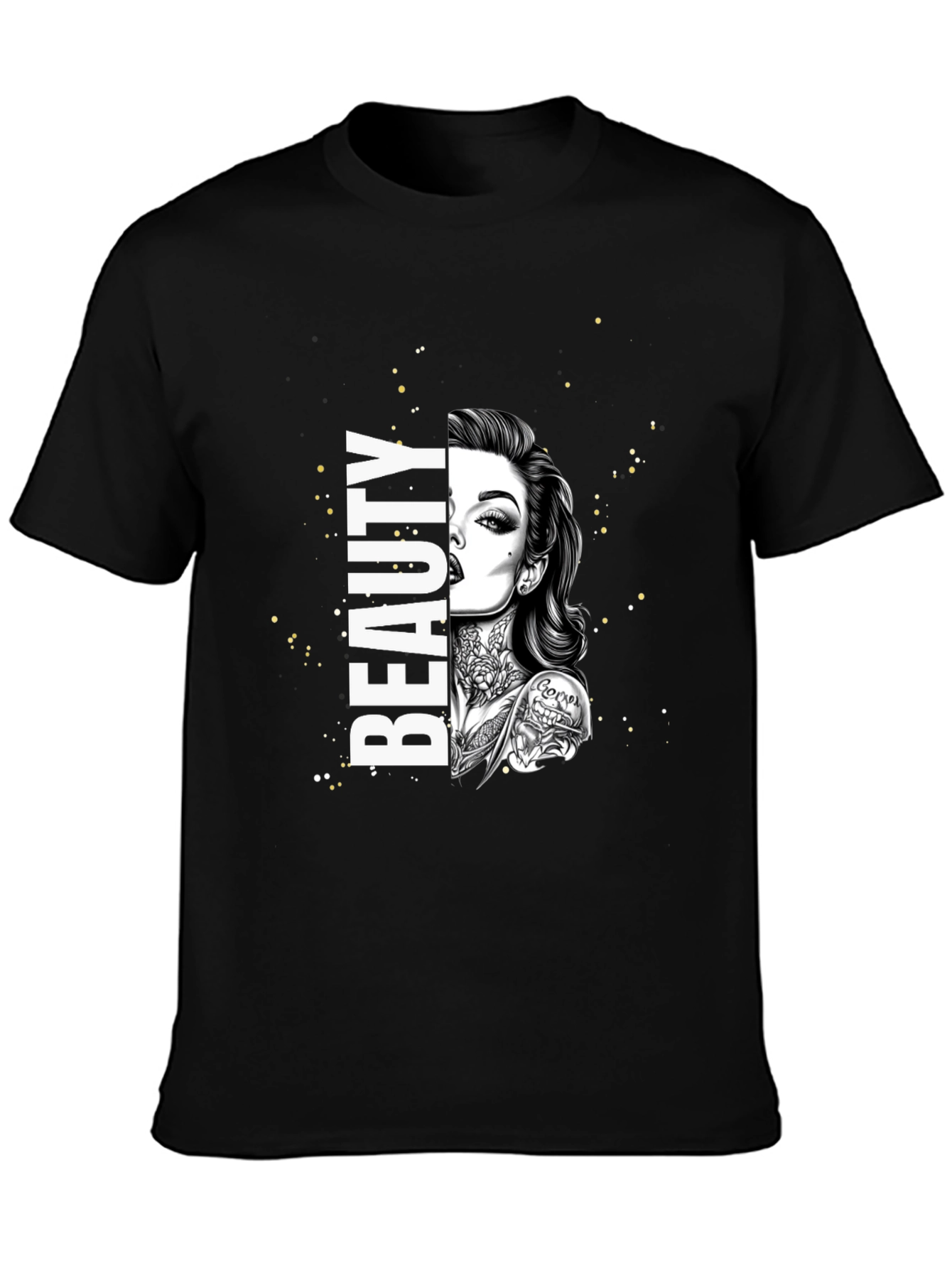 Beauty Tattoo Graphic T-Shirt - Trendy Tee