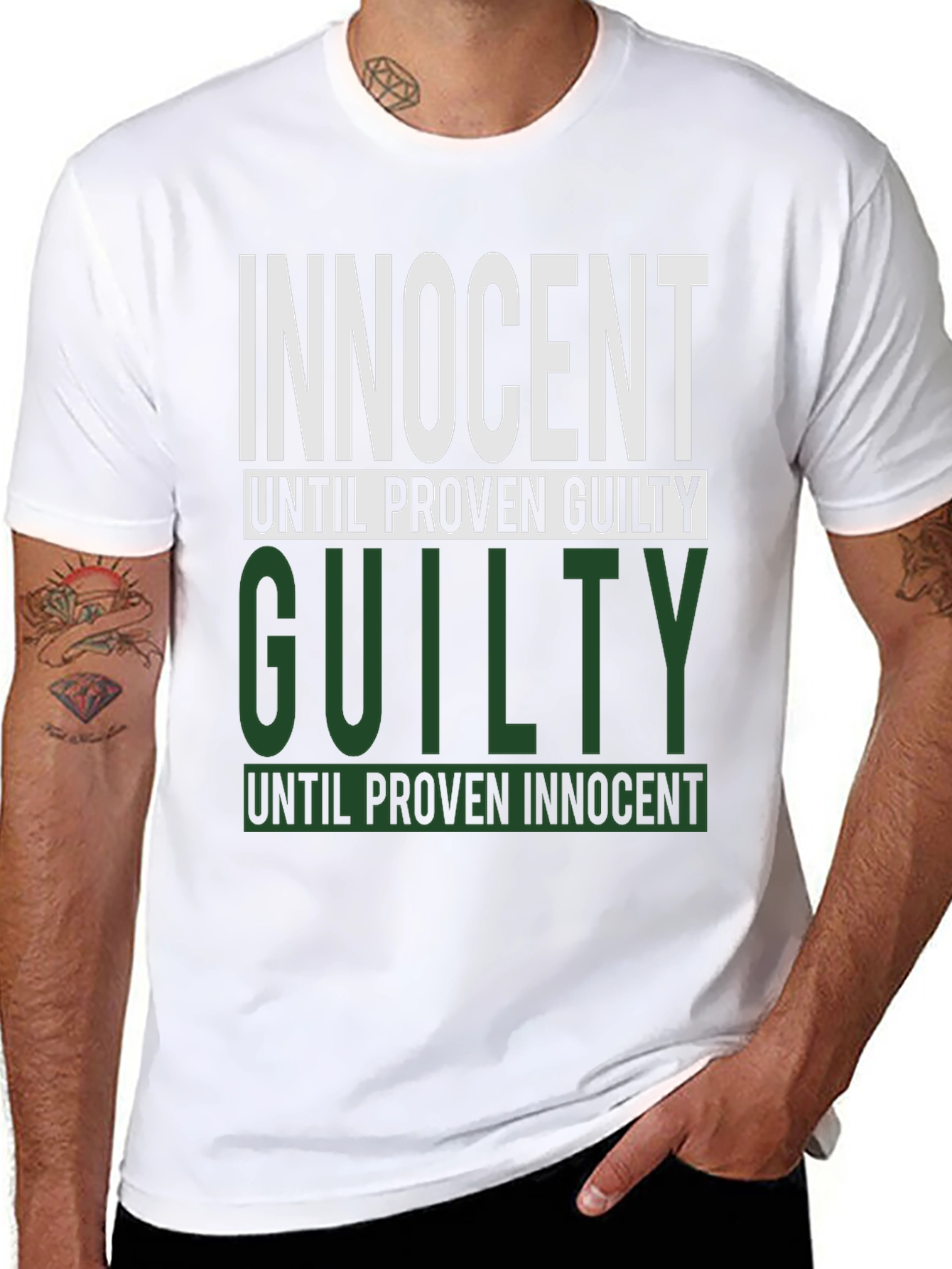 Innocent Until Proven Guilty Black T-Shirt