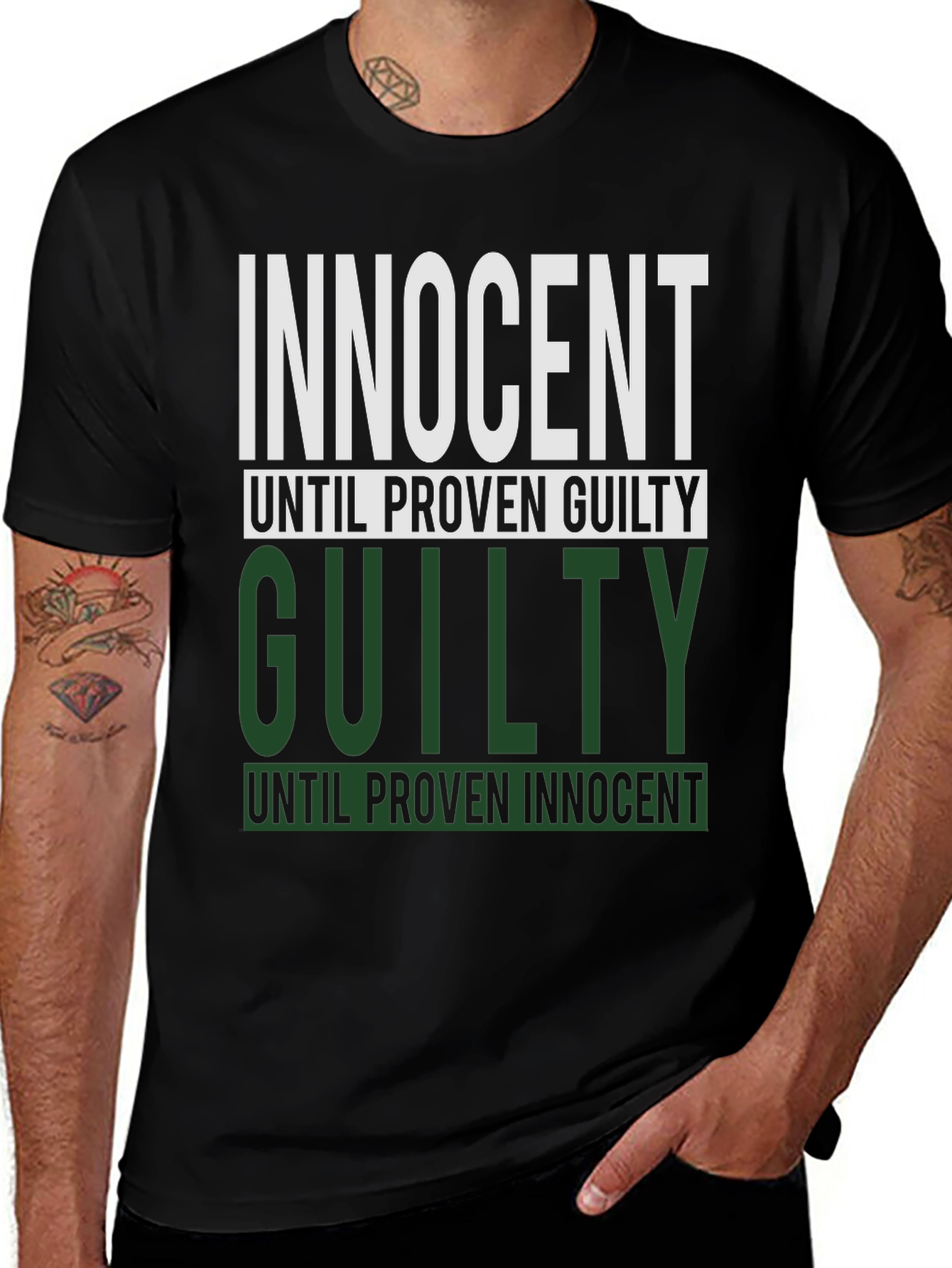 Innocent Until Proven Guilty Black T-Shirt