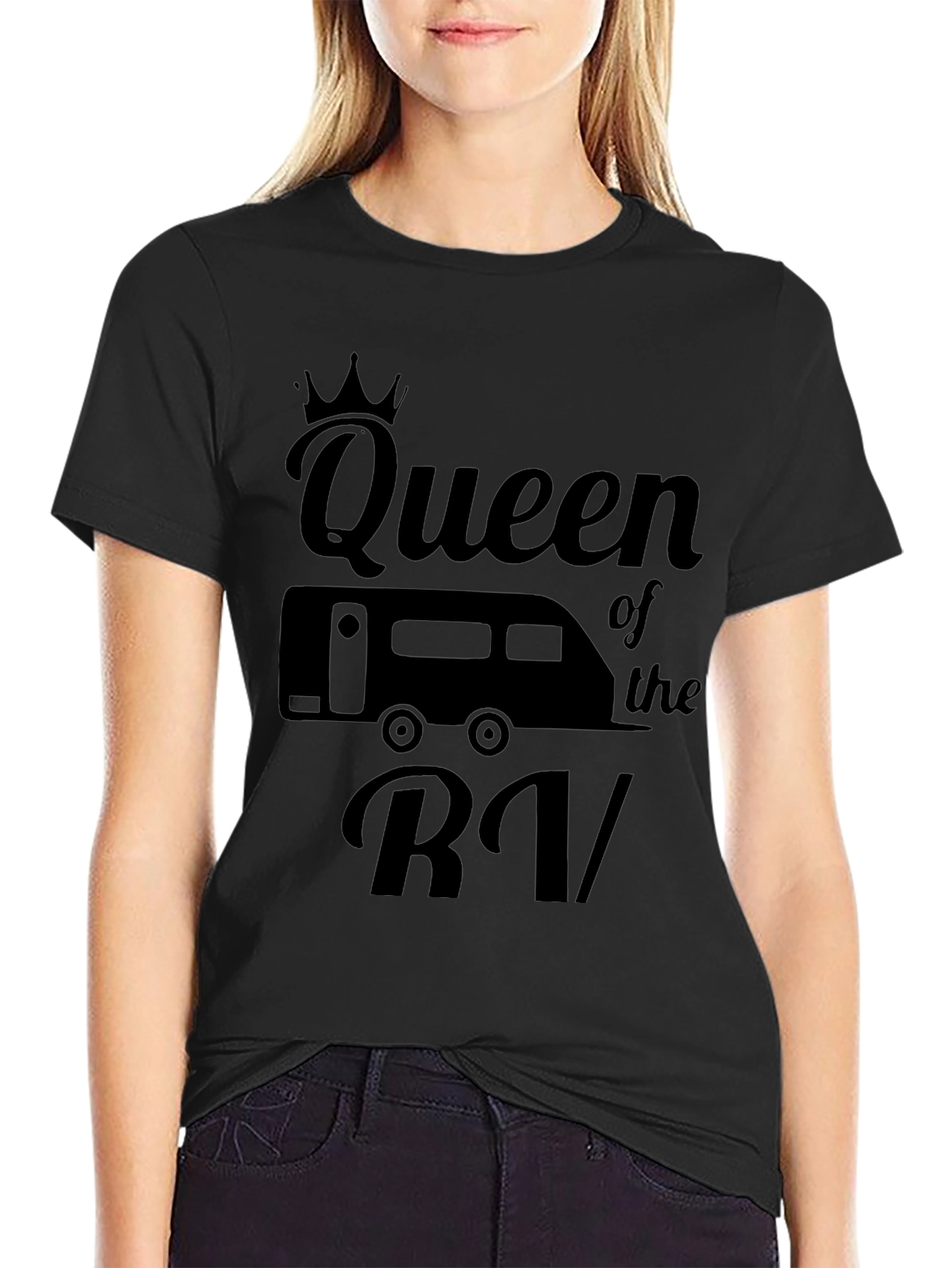 Queen of the RV Black Graphic T-Shirt