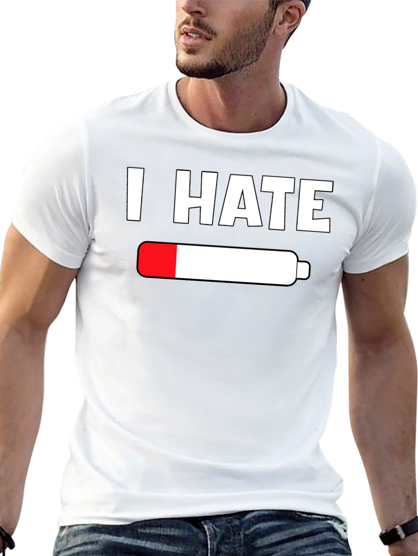 I Hate Empty Battery T-Shirt - Low Energy Tee