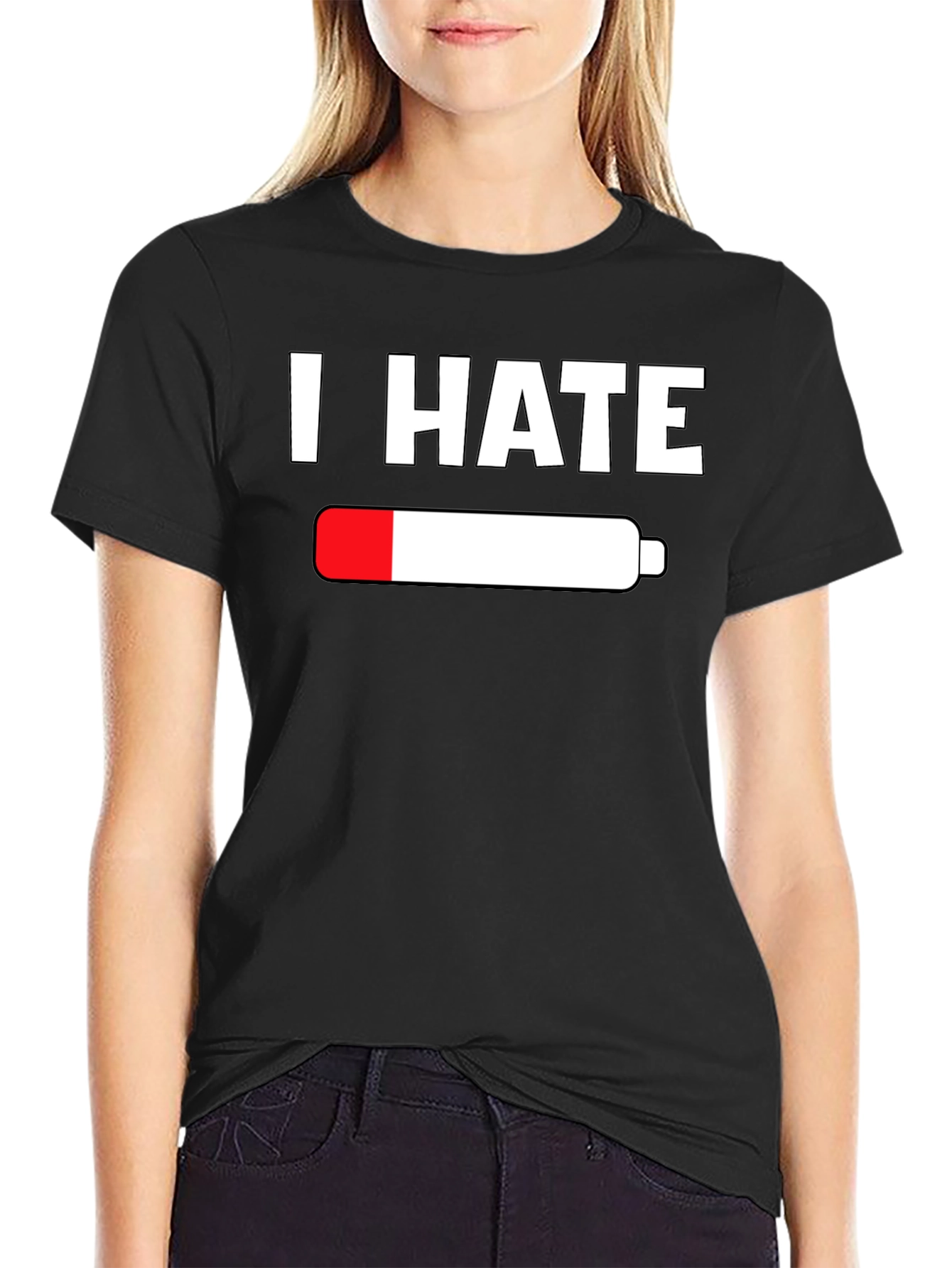 I Hate Empty Battery T-Shirt - Low Energy Tee