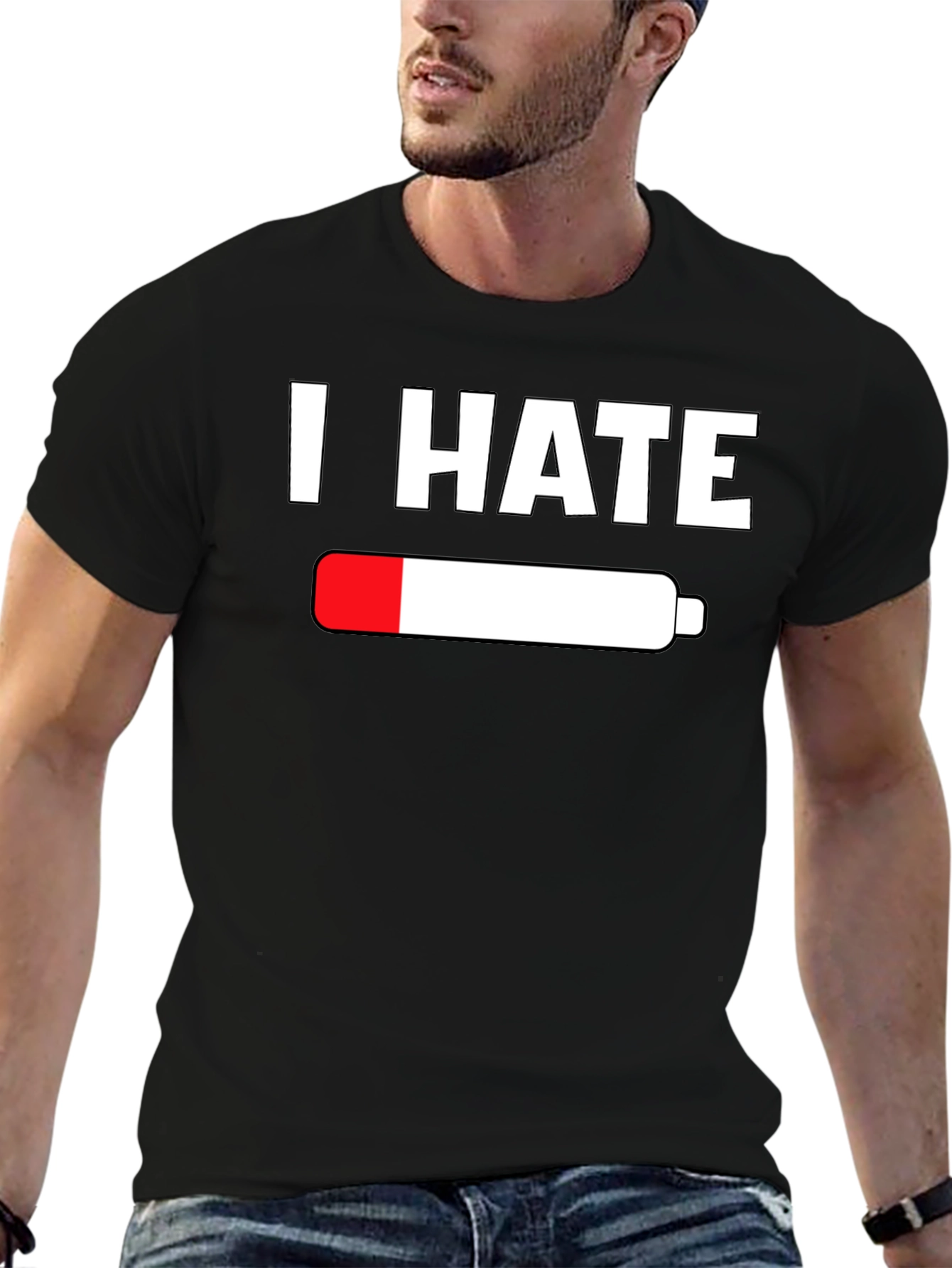 I Hate Empty Battery T-Shirt - Low Energy Tee