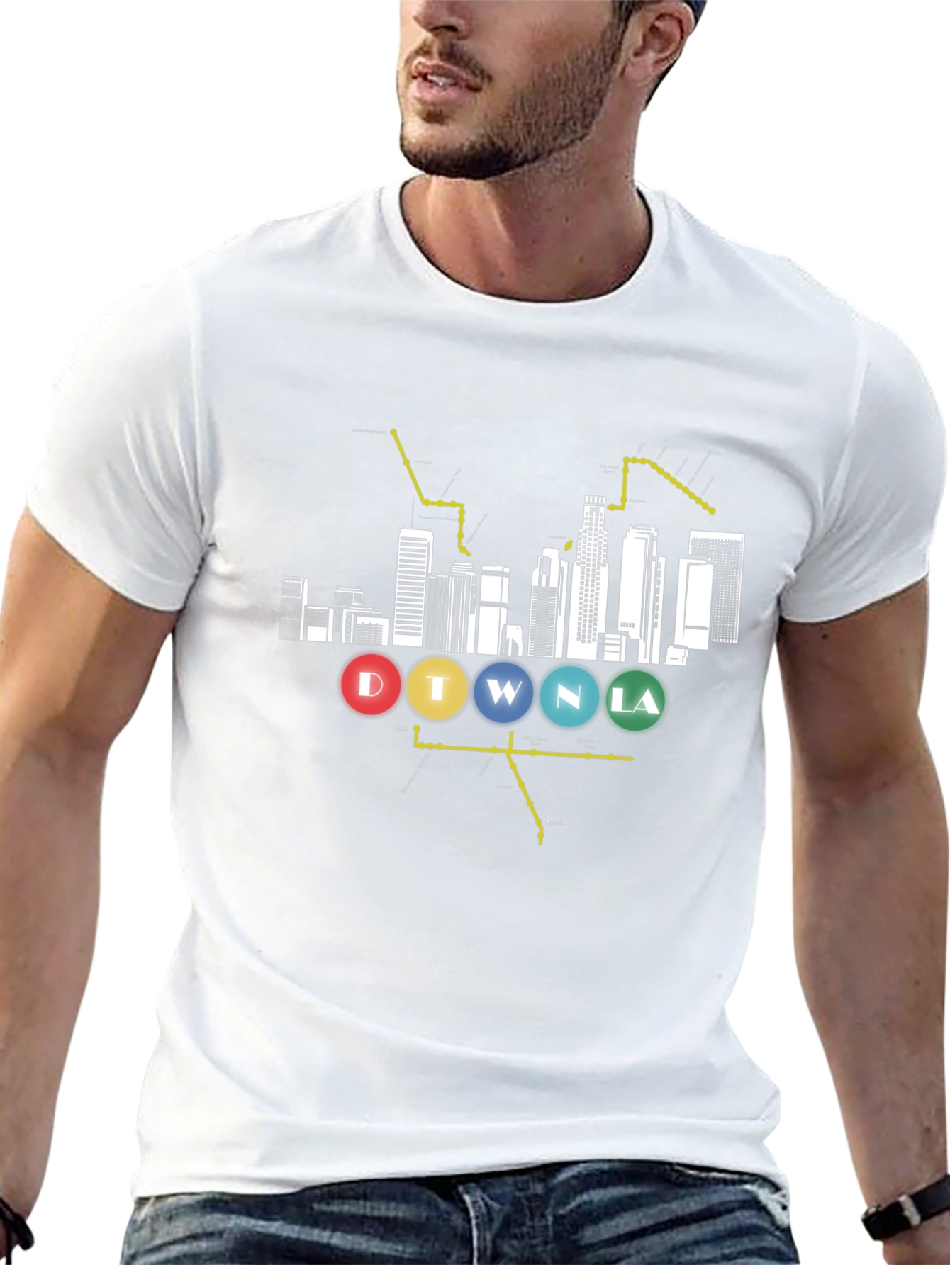 DTWNLA Skyline Graphic Tee - Black