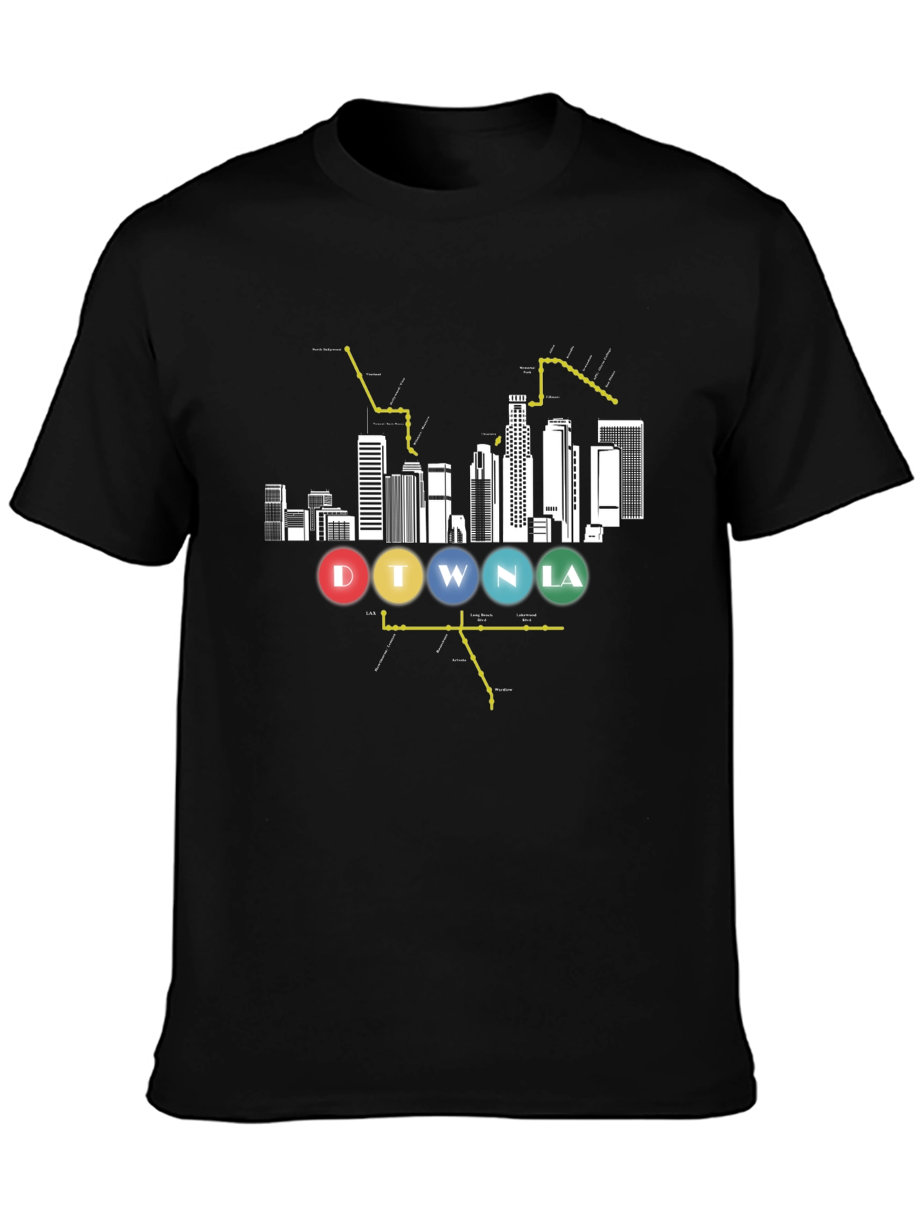 DTWNLA Skyline Graphic Tee - Black