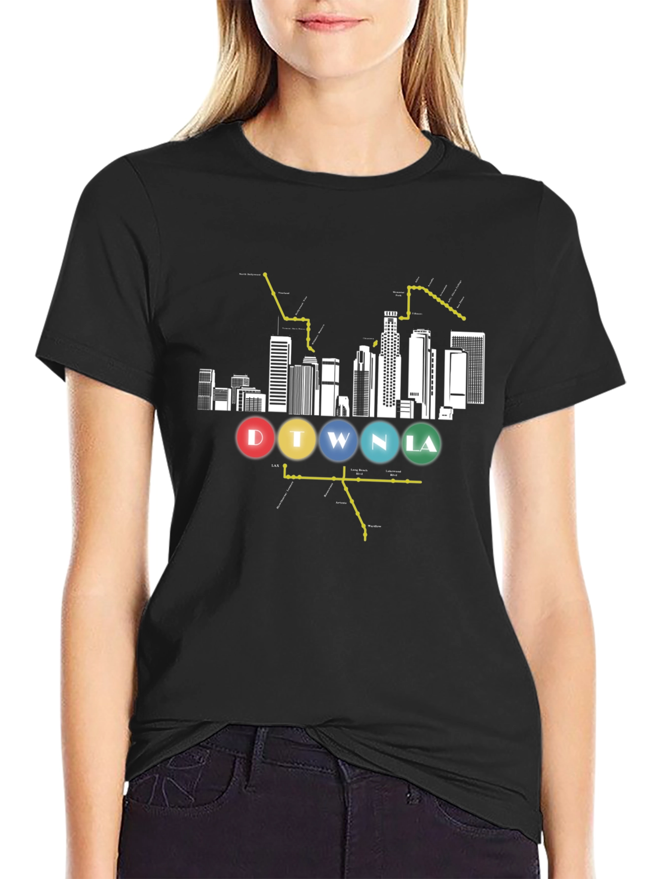 DTWNLA Skyline Graphic Tee - Black