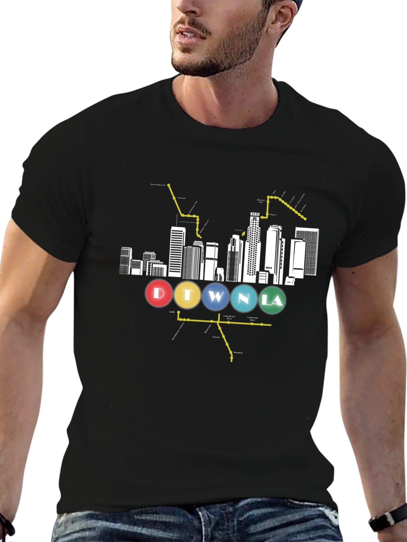 DTWNLA Skyline Graphic Tee - Black