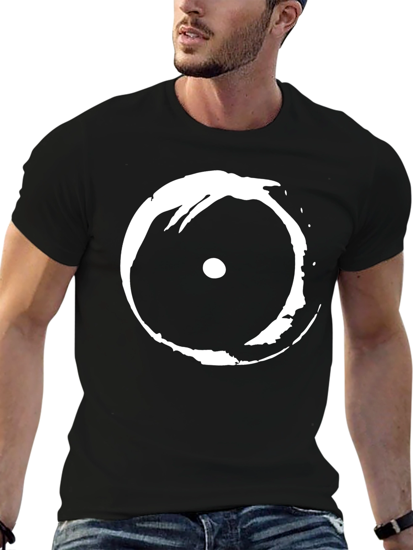 Abstract Eye Graphic Black T-Shirt