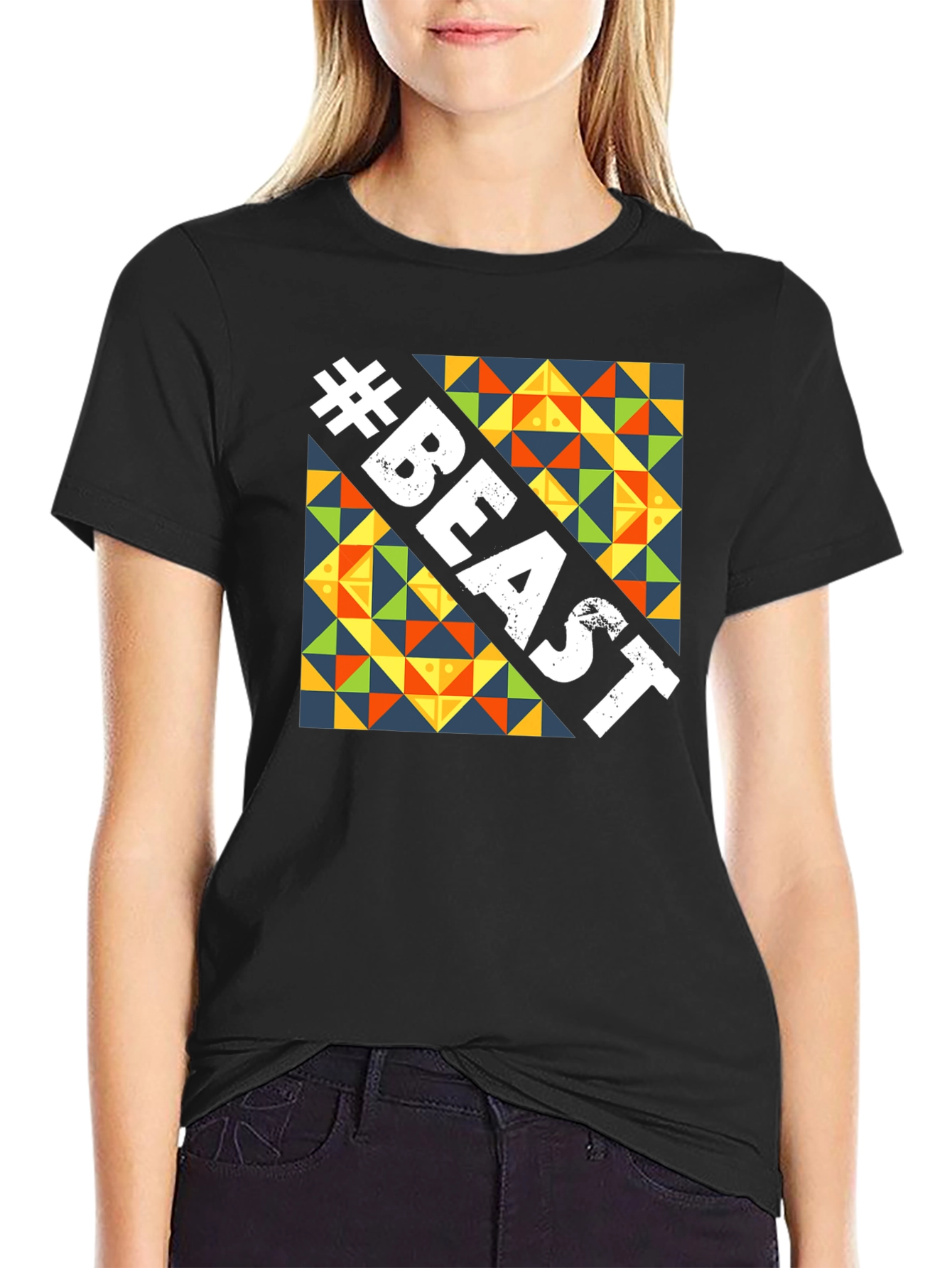 Beast Graphic Tee - Bold Geometric Design