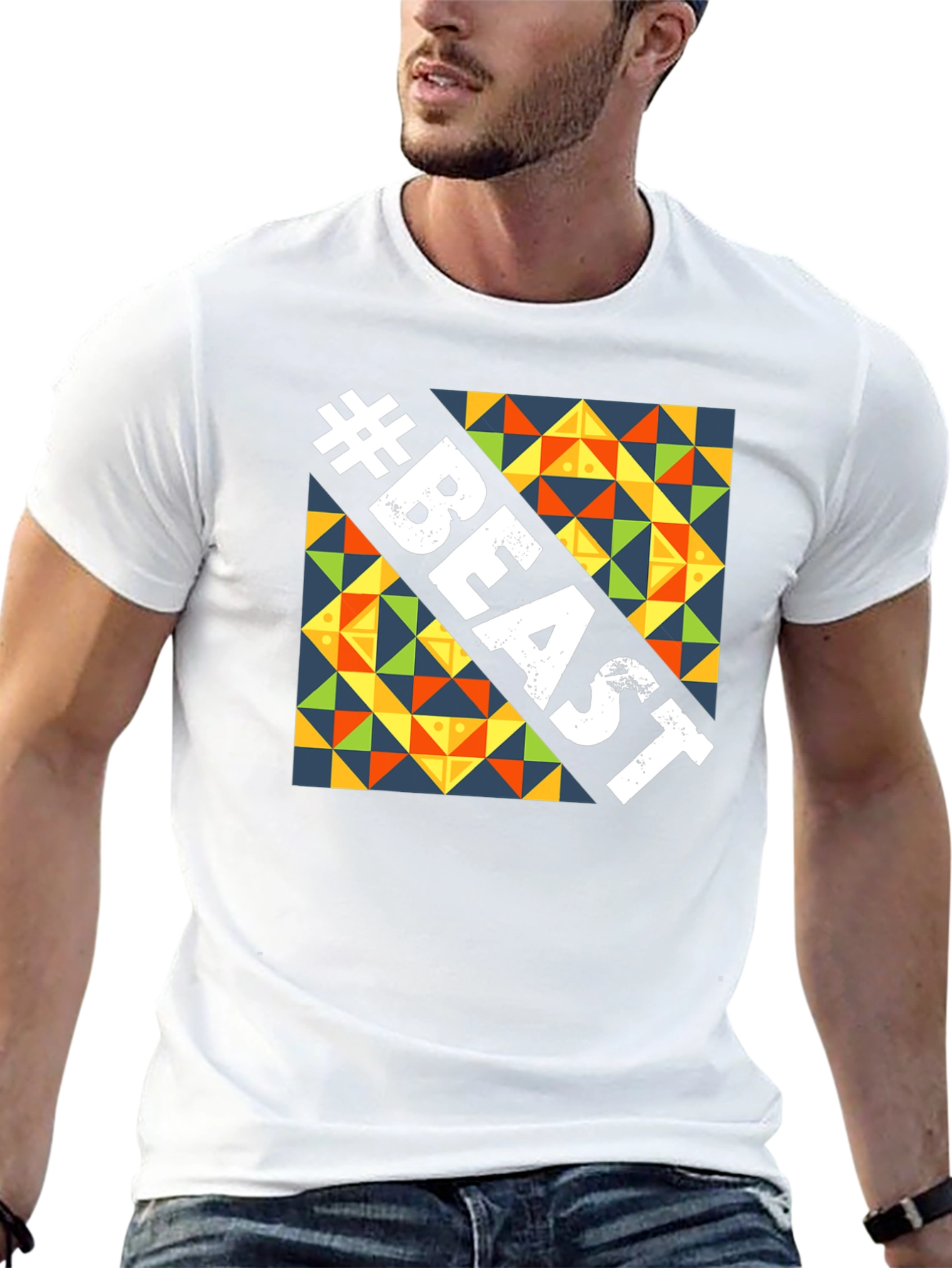 Beast Graphic Tee - Bold Geometric Design