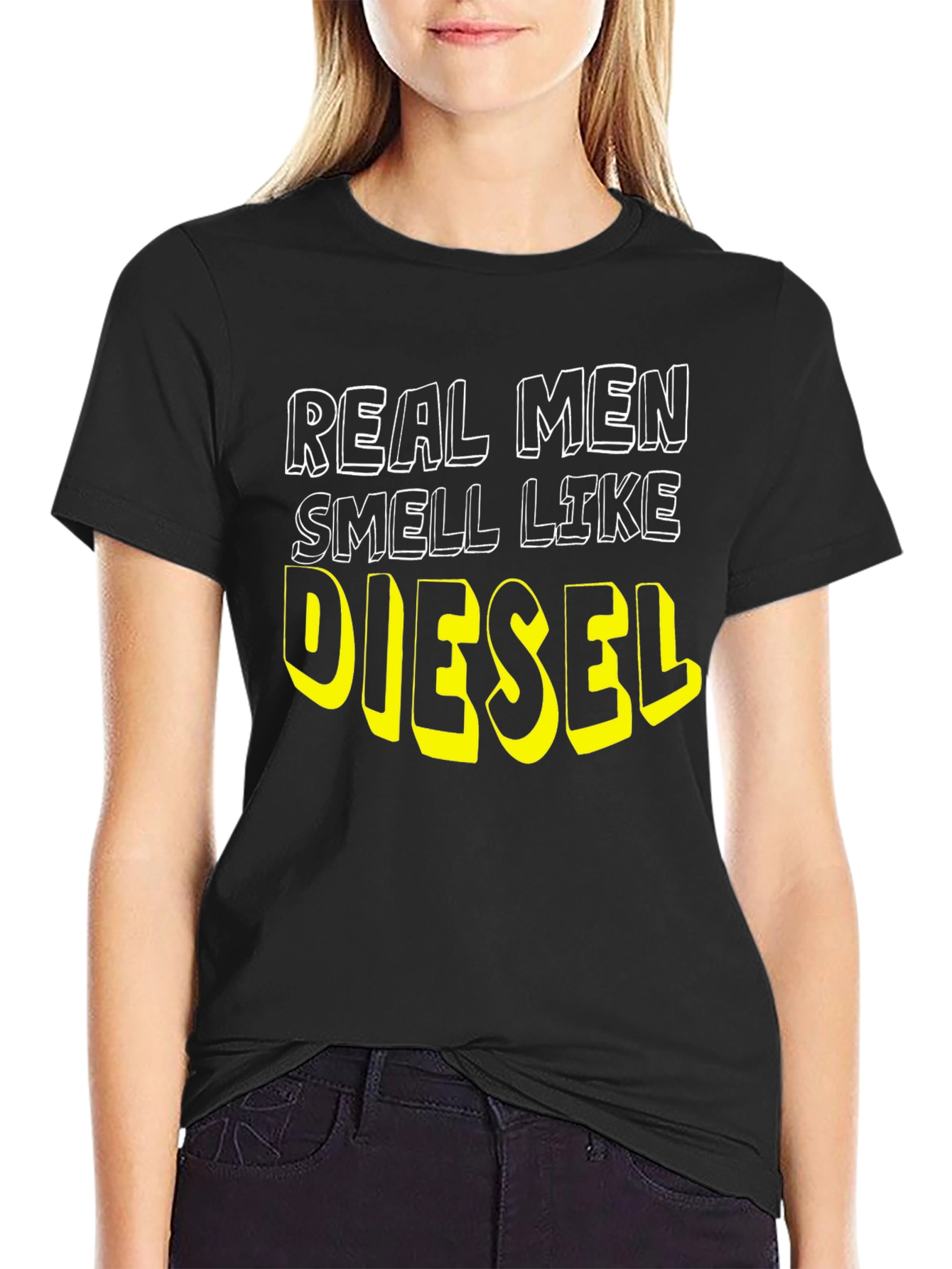 Real Men Smell Like Diesel Black T-Shirt