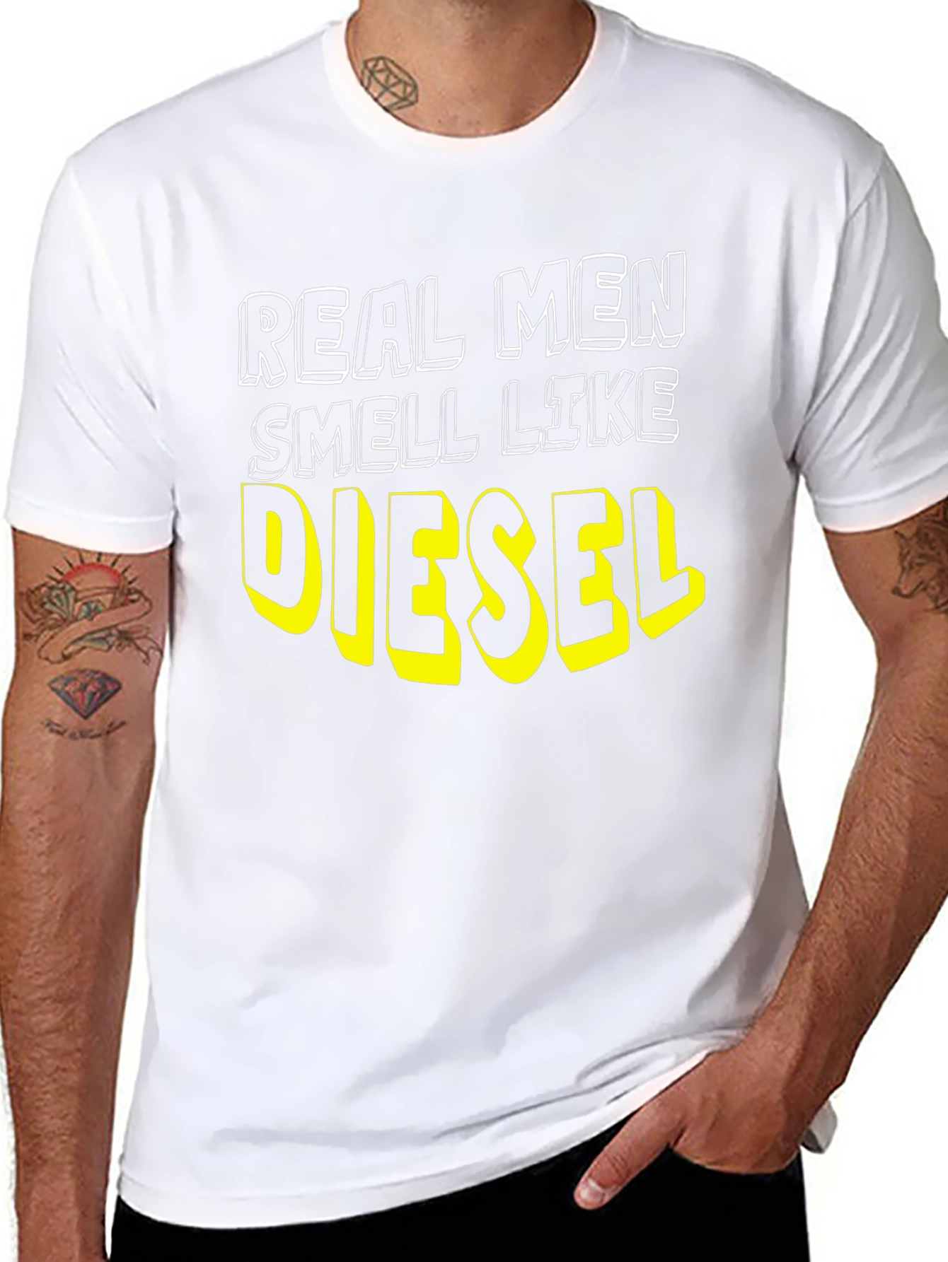 Real Men Smell Like Diesel Black T-Shirt