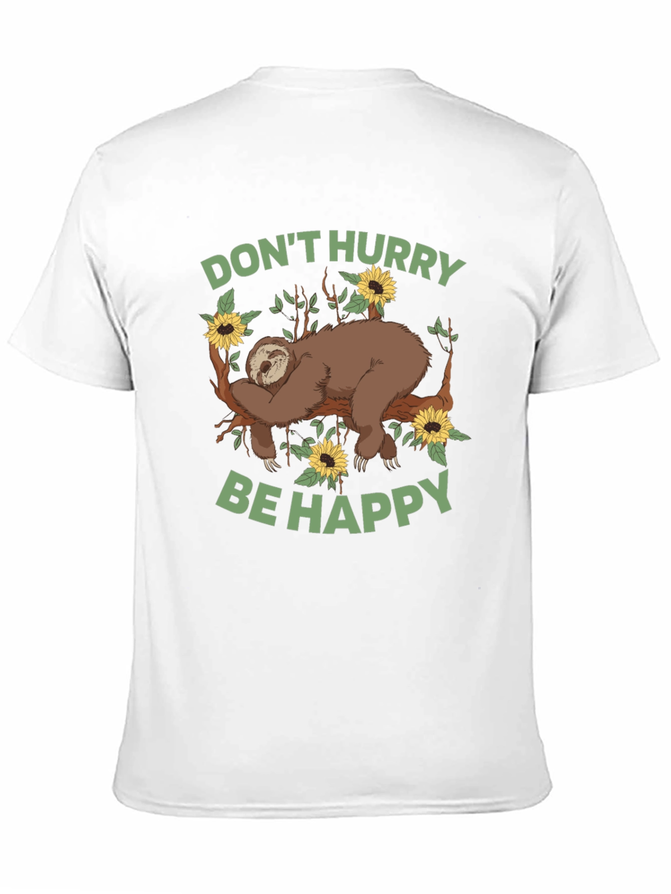 Sloth Graphic Tee - Dont Hurry Be Happy