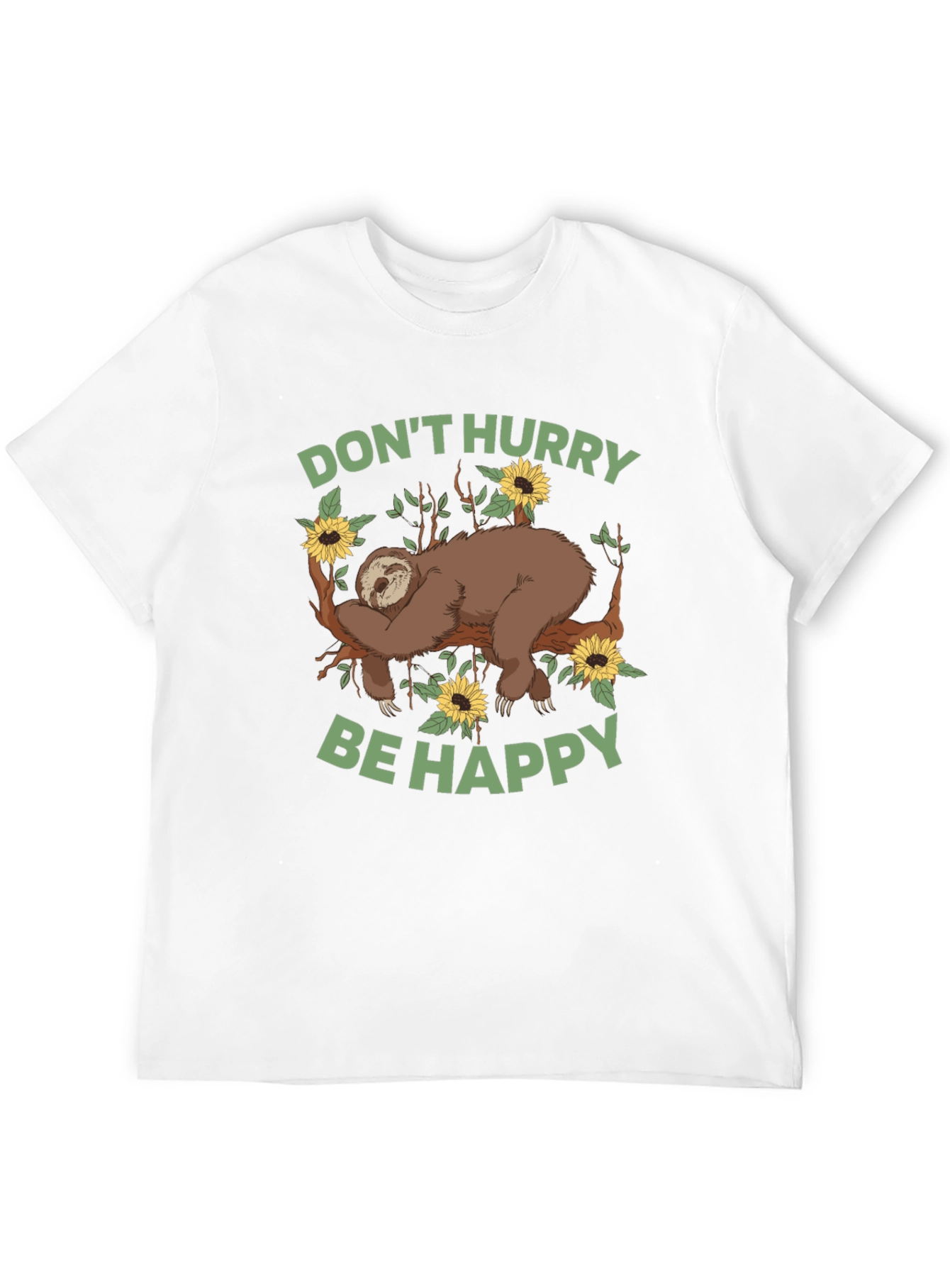 Sloth Graphic Tee - Dont Hurry Be Happy