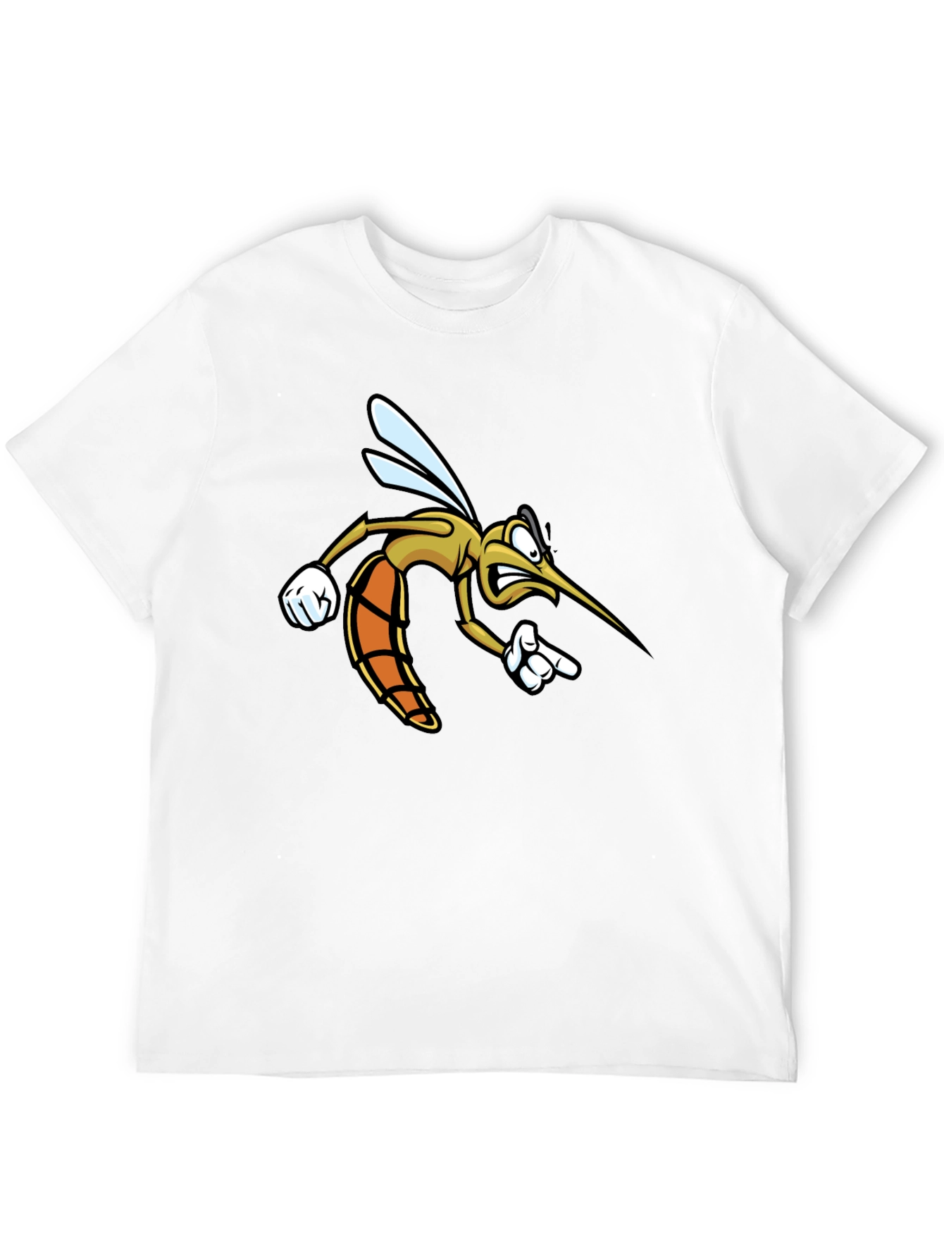 Funny Mosquito Cartoon Black T-Shirt