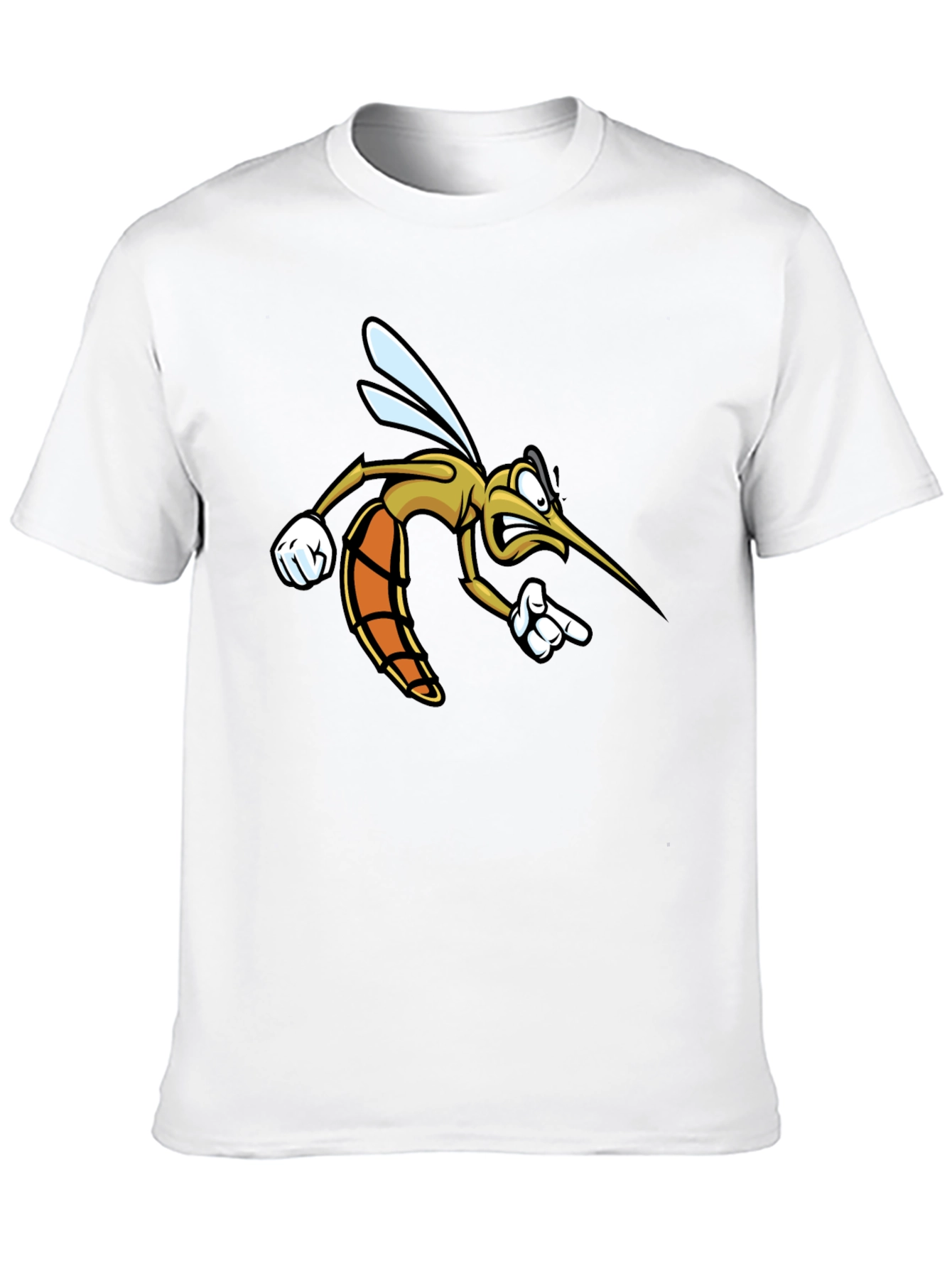 Funny Mosquito Cartoon Black T-Shirt