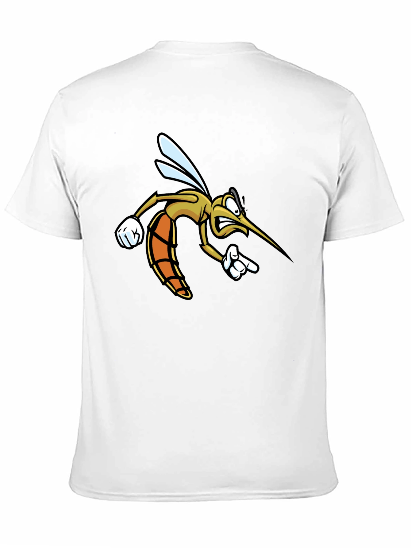 Funny Mosquito Cartoon Black T-Shirt