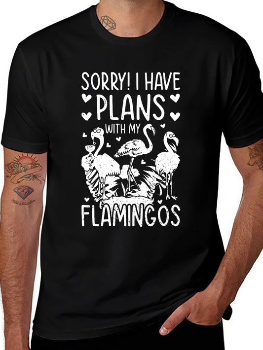 Flamingo Plans Graphic Tee - Funny T-Shirt