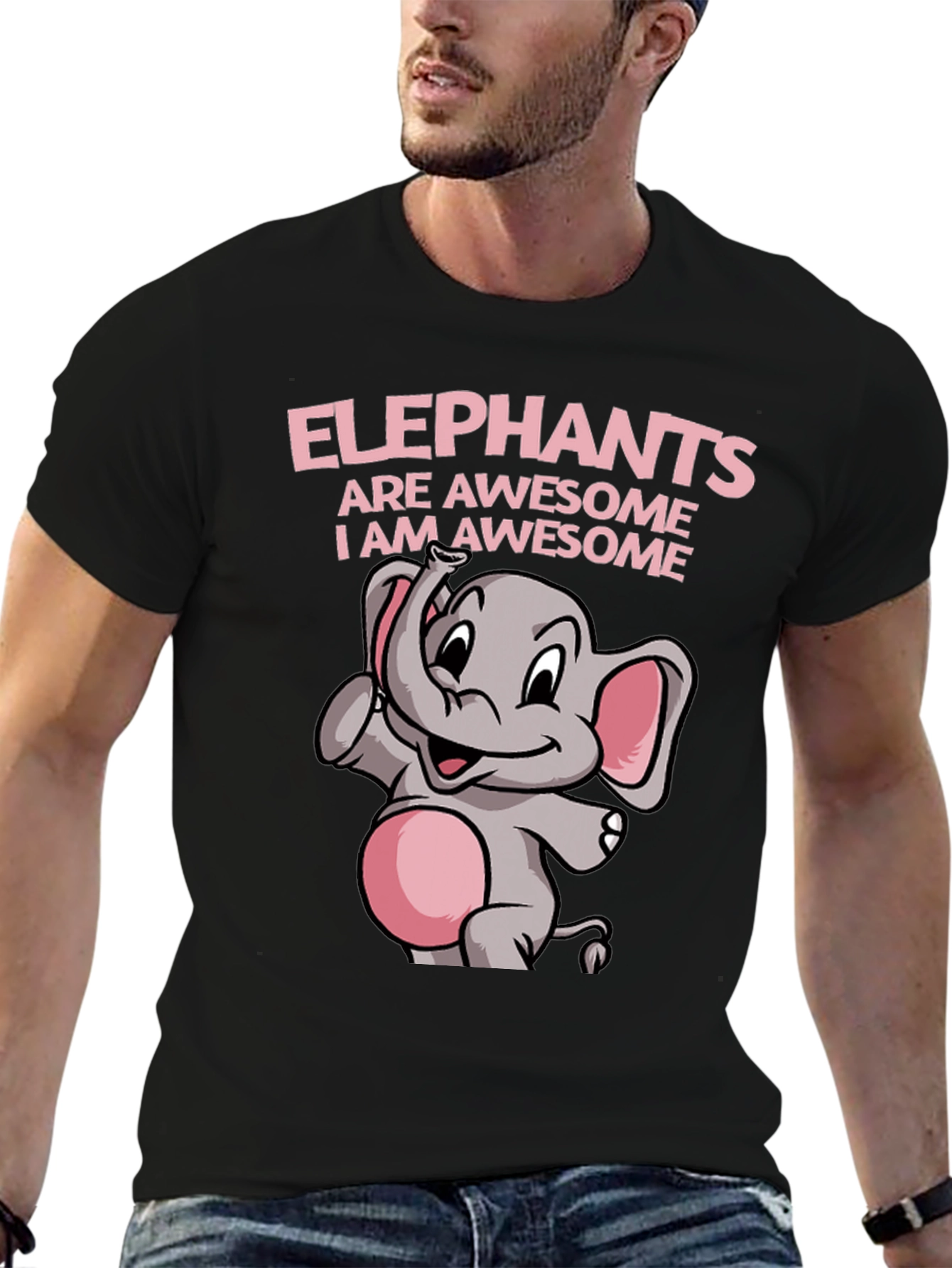 Elephant Awesome Graphic Tee Shirt