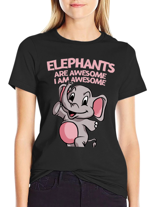 Elephant Awesome Graphic Tee Shirt