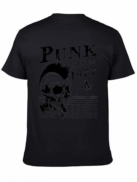 Punk Since 1977 Skull Graphic Tee - Black
