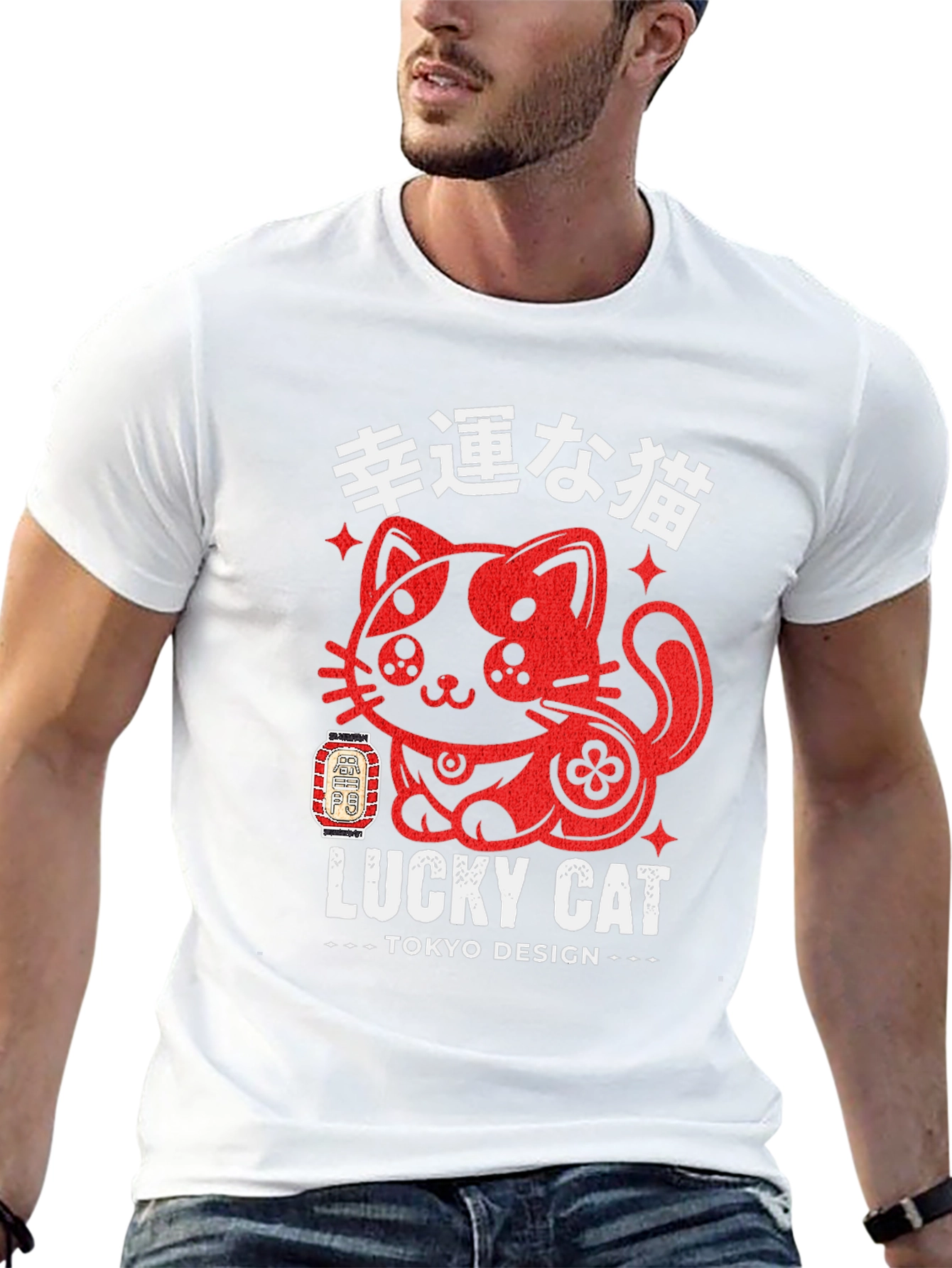 Lucky Cat Tokyo Design T-Shirt