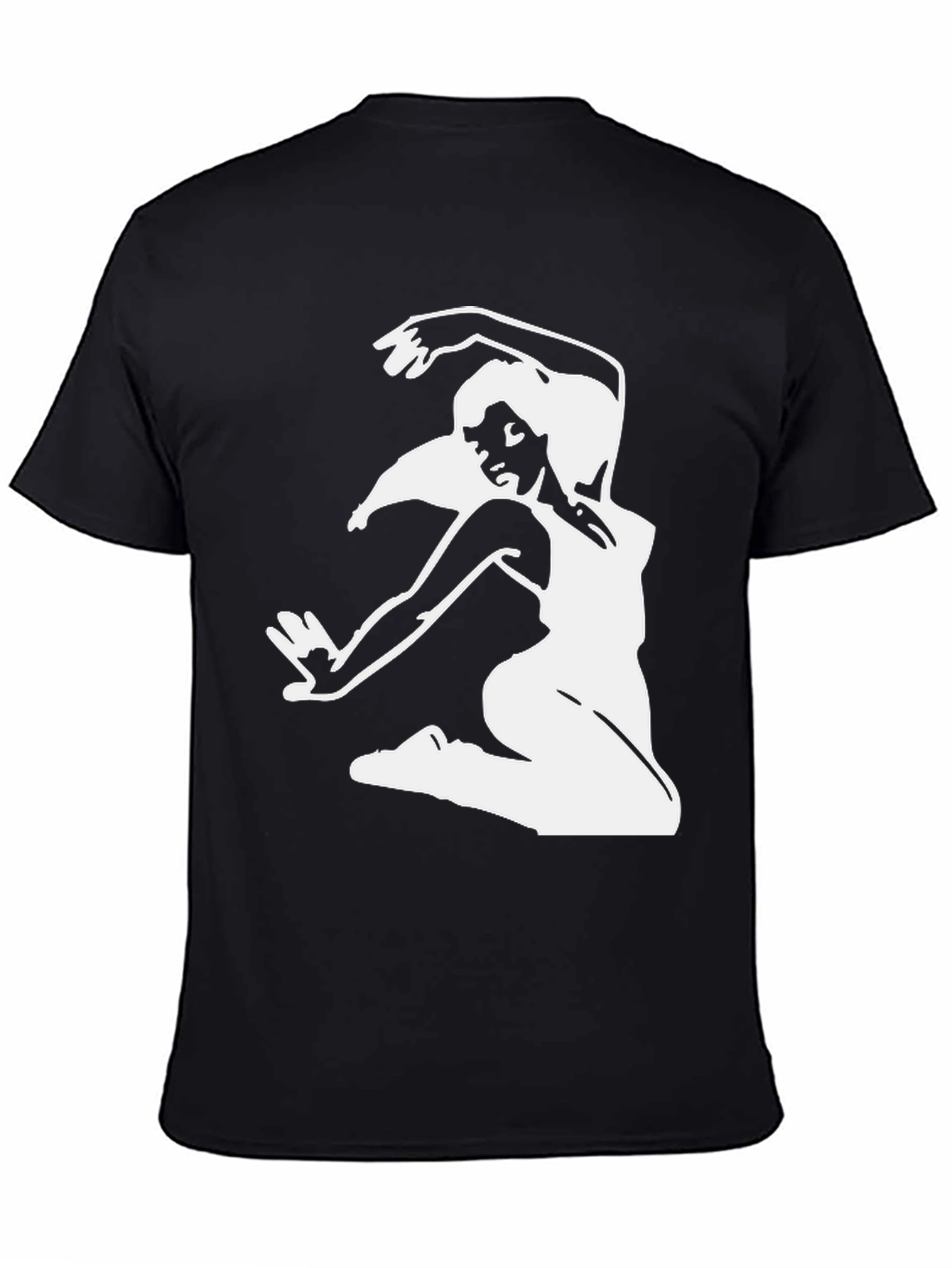 Black T-Shirt with White Dancer Graphic