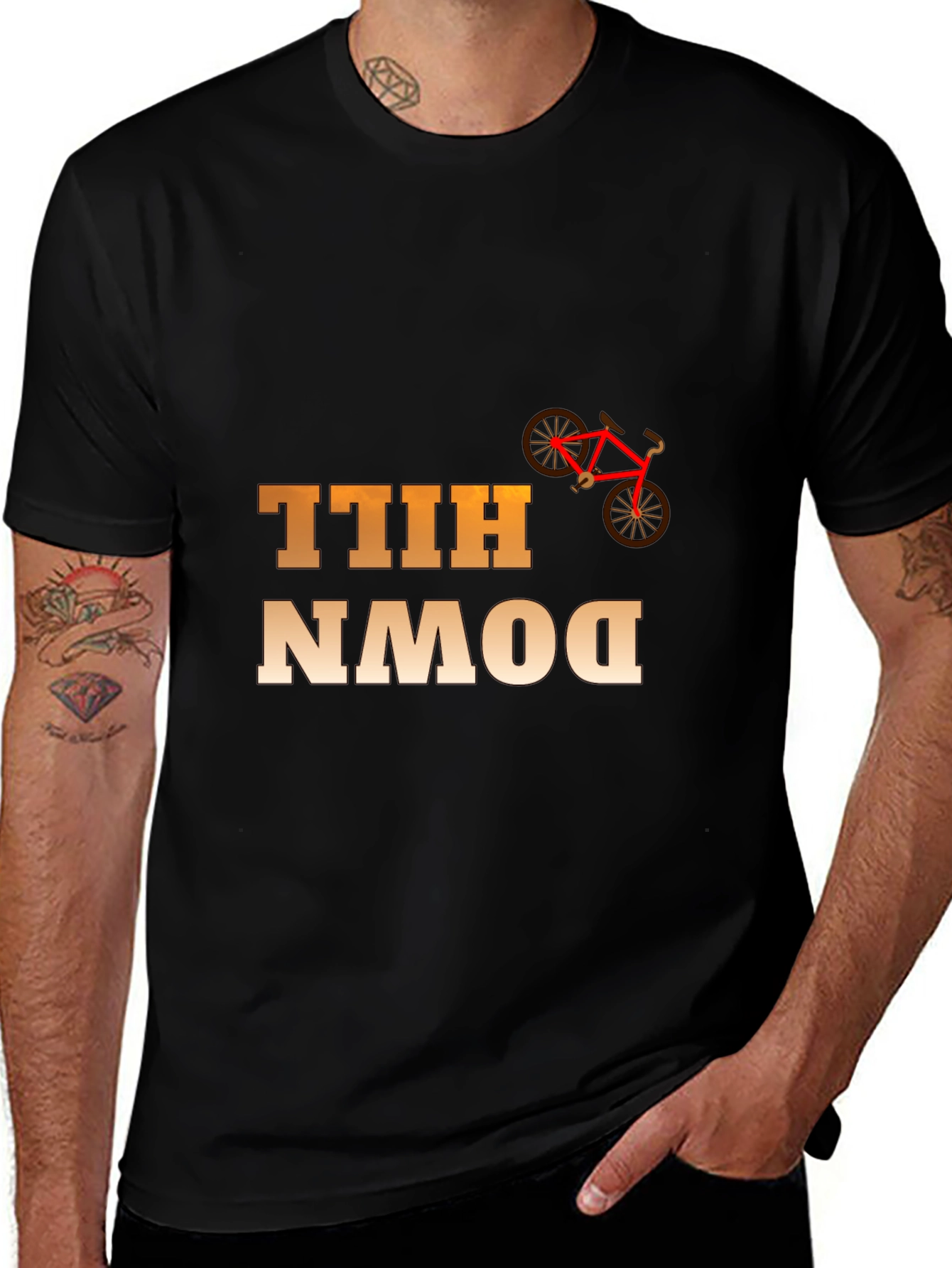 Downhill Bike Rider Graphic T-Shirt - Cool Cycling Tee