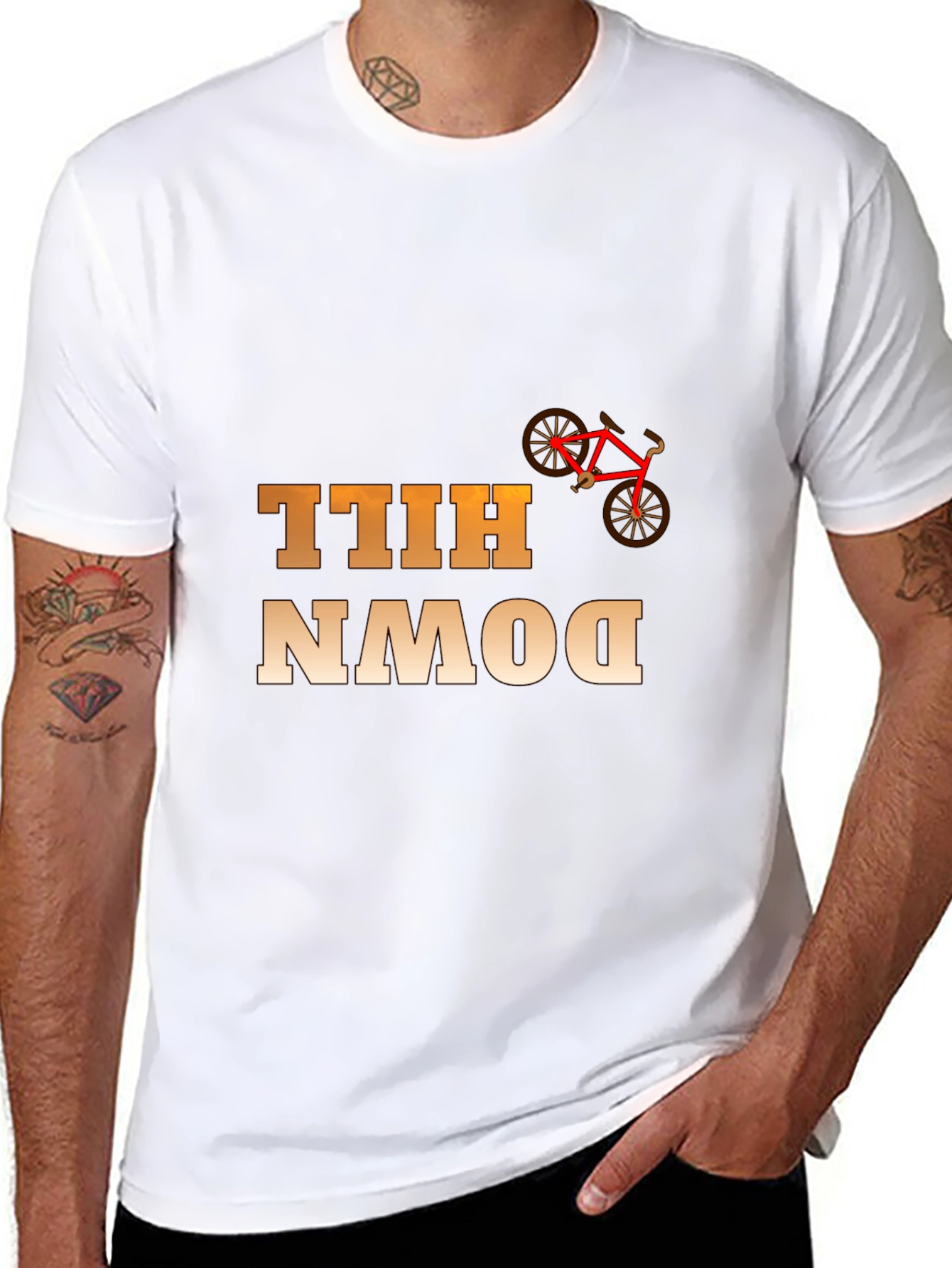 Downhill Bike Rider Graphic T-Shirt - Cool Cycling Tee
